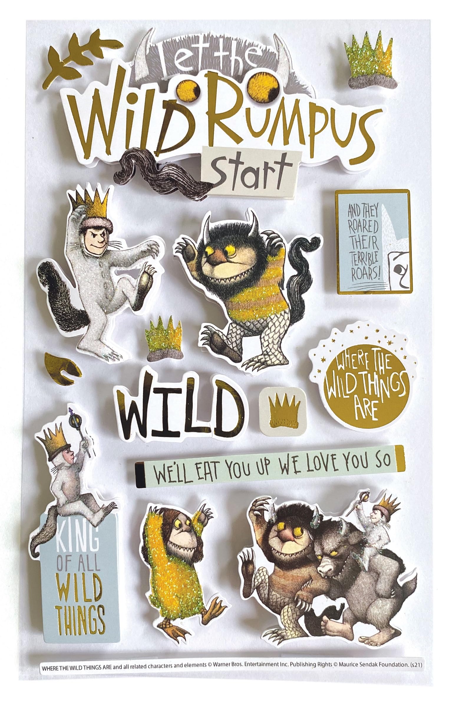 Where The Wild Things Are 3D Die-Cut Scrapbook Stickers by Paper House Productions - Perfect for Scrapbooking, Journaling, and DIY Crafts