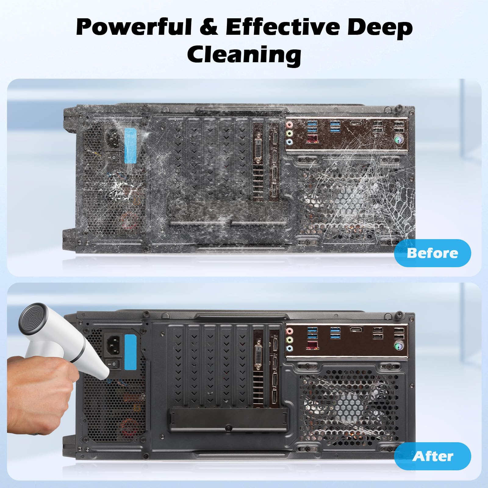 Cordless Electric Air Blower - 180,000 RPM High Speed, 4-Speed Modes, 3300mAh Rechargeable Battery | Powerful Compressed Air Duster for Computer Keyboards, Electronics, Car Detailing & Home Cleaning