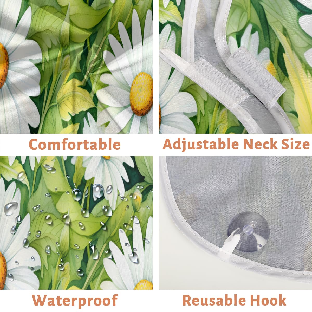 Floral Daisy Beard Shaving Bib for Men - Waterproof Barber Apron for Haircuts, Dyeing & Grooming | Sink Hair Catcher & Beard Trimming Accessory - Perfect for Home Salon, Barber Shops & DIY Grooming