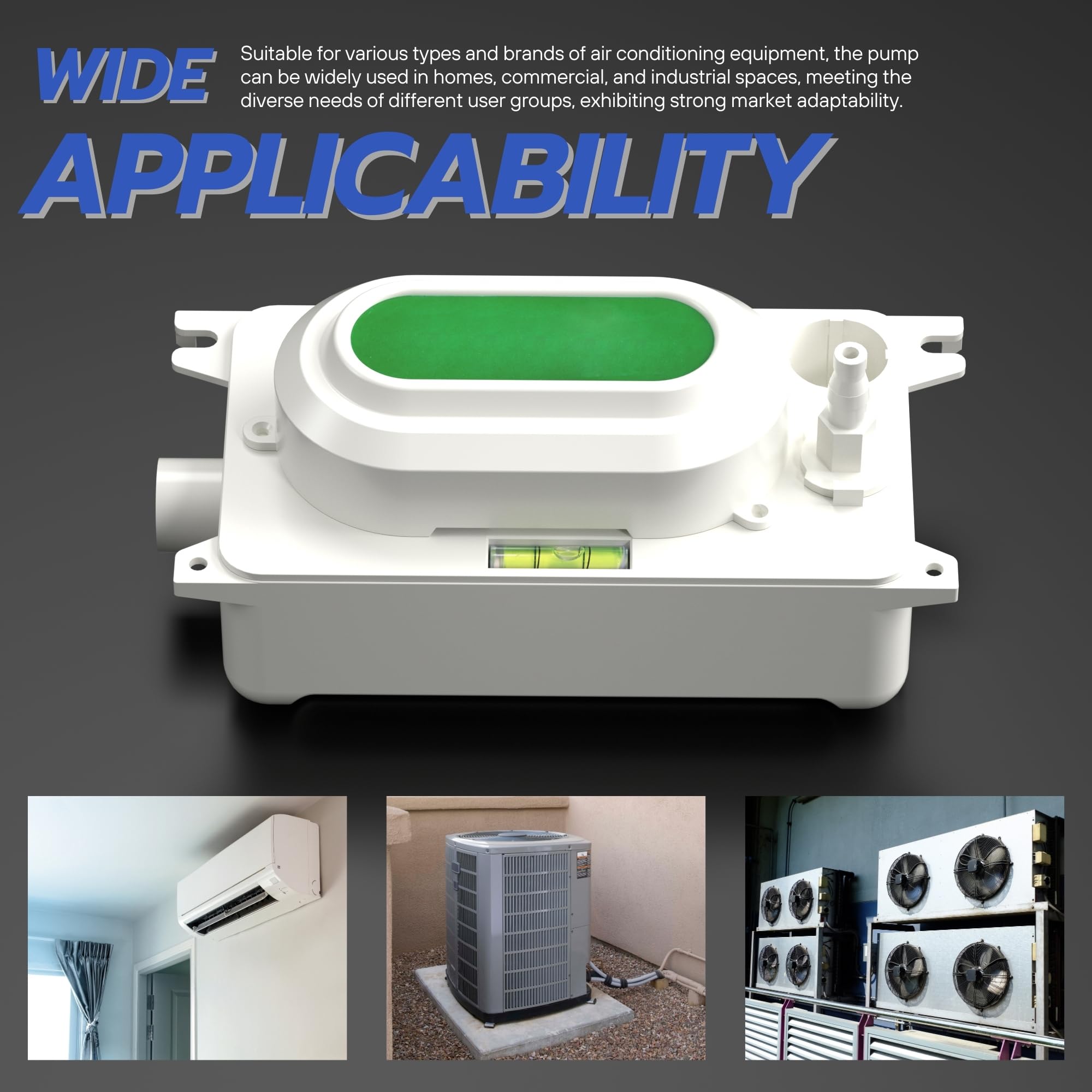110V Condensate Pump with 6.6ft Lift & 0.6L Tank - 100L/H Flow Drain Pump for Ice Makers - Automatic On/Off - Perfect for Commercial Ice Machines, Refrigerators, and HVAC Systems