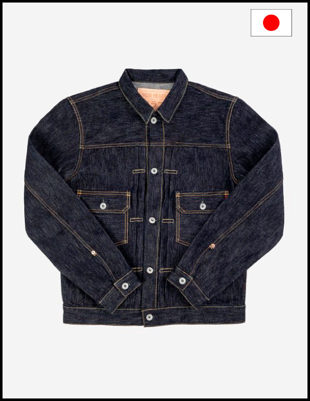 Iron Heart IHJ 507 SLB 16oz Slub Selvedge Denim Jacket Type II - Indigo Wash for Men | Vintage Style Workwear & Motorcycle Riding