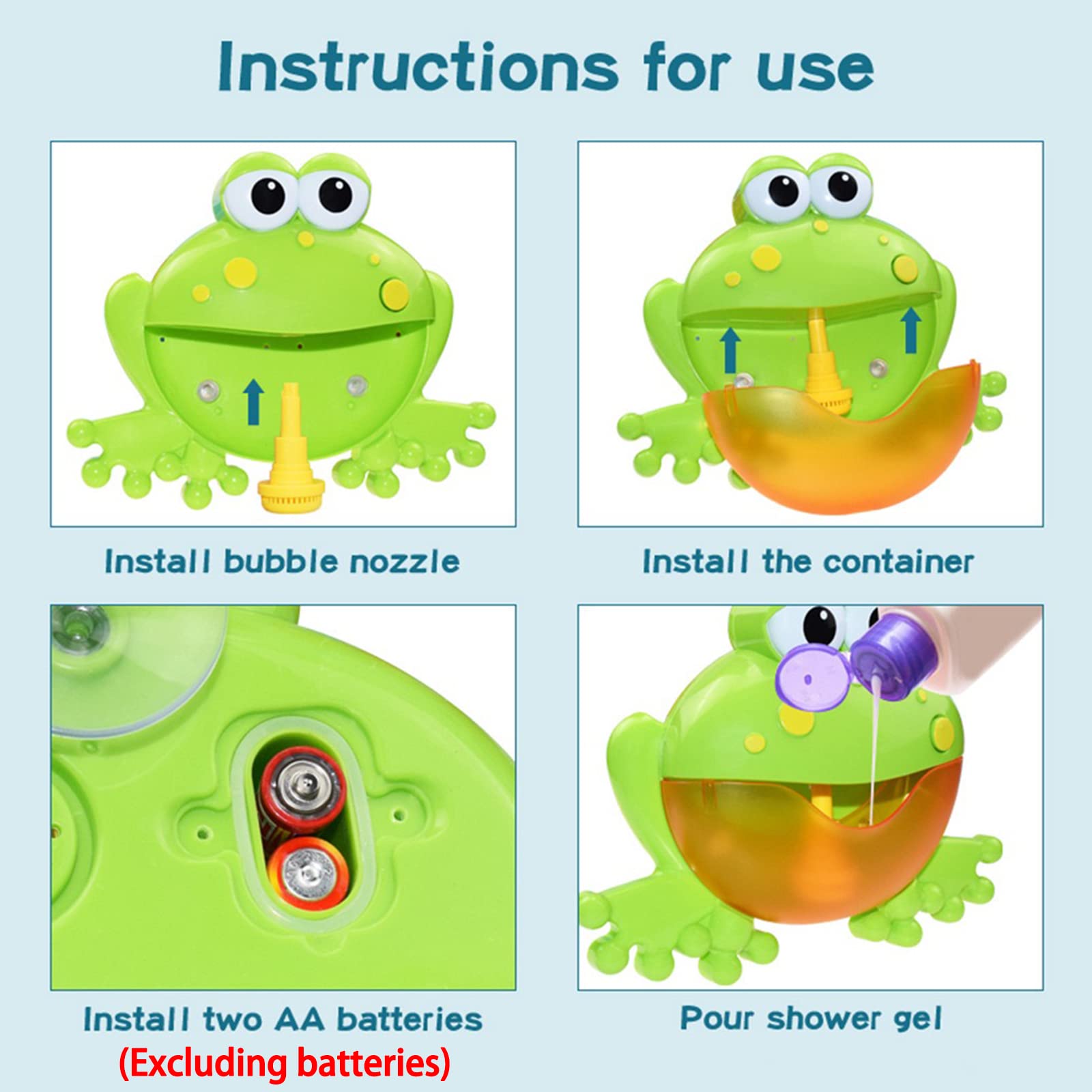 Automatic Frog Bubble Bath Maker for Toddlers 2-3 Years Old | Baby Bath Toys with 24 Children's Songs | Fun Bubble Machine for Boys & Girls | Perfect for Bathtime Play, Birthday Gifts & Sensory Development