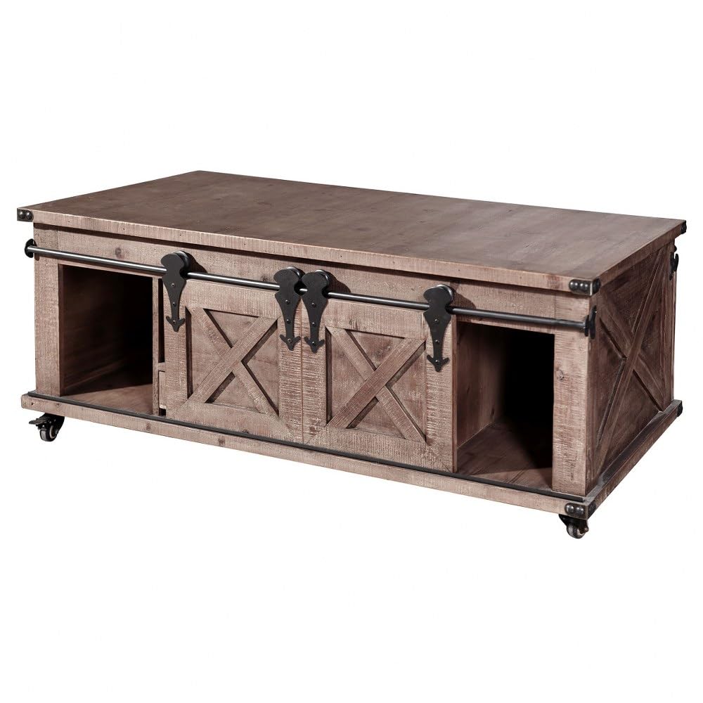 24 Inch 4-Door Coffee Table with Drawer - Modern Living Room Furniture for Small Spaces, Home Decor, and Apartment Essentials