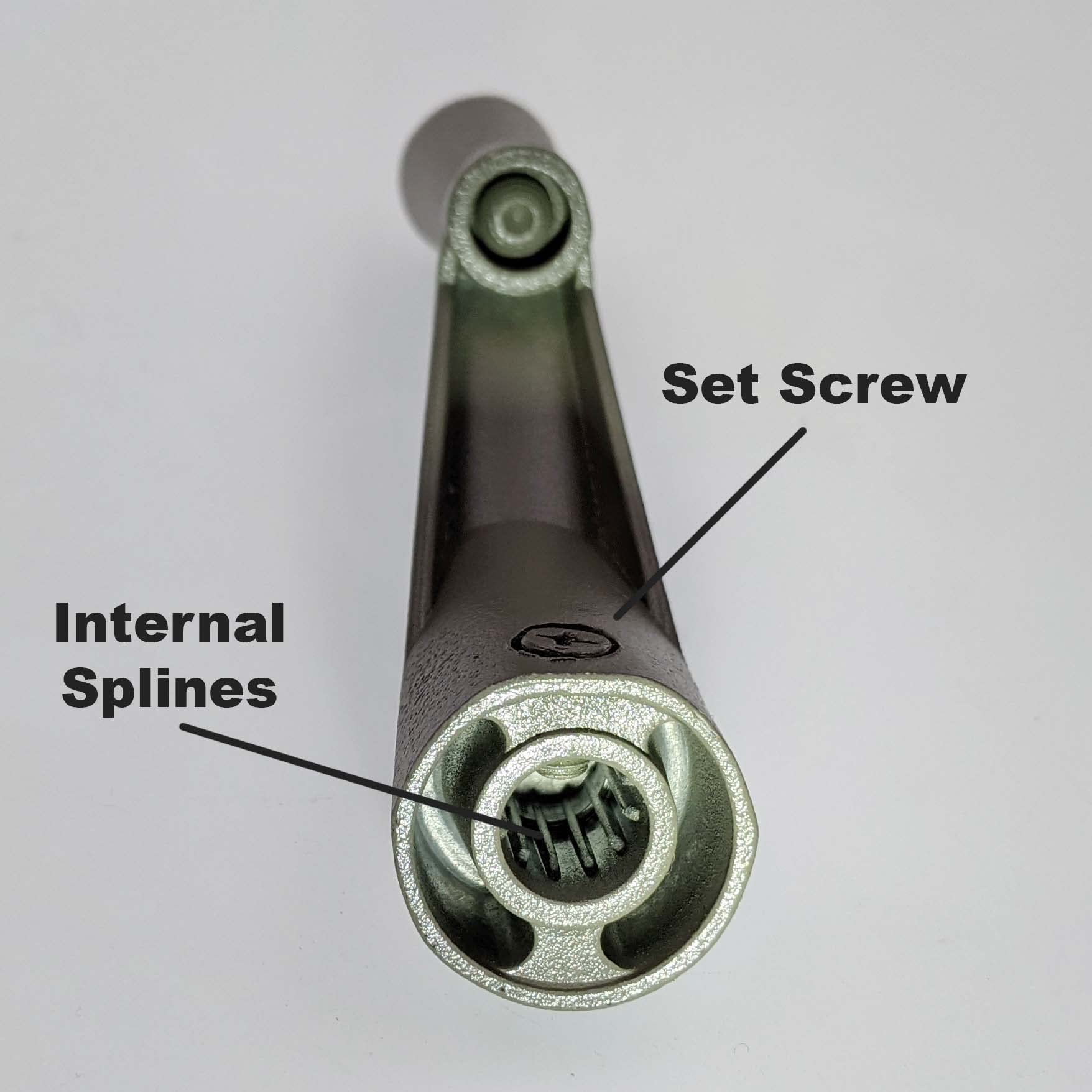 Prime-Line H 3966 Spline Socket Crank Handle - Smooth 360° Rotation Stone Finish - Single Pack - Ideal for Machinery, Garage Tools & Industrial Equipment Maintenance