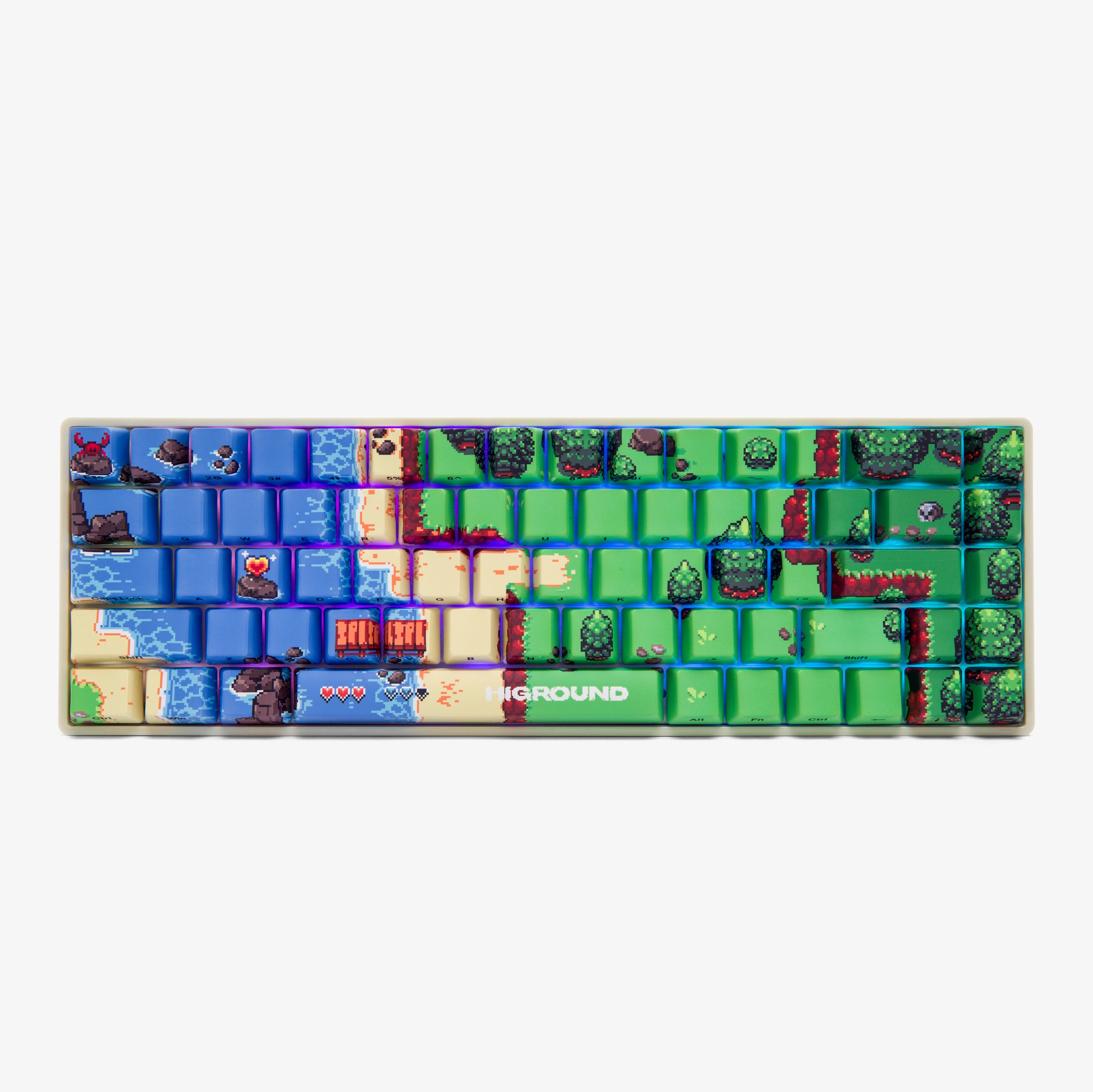 Higround 2 Basecamp 65 Mechanical Gaming Keyboard - Amora Bay Color | Compact 65% Layout, RGB Backlit | Perfect for Gaming, Coding & Office Work