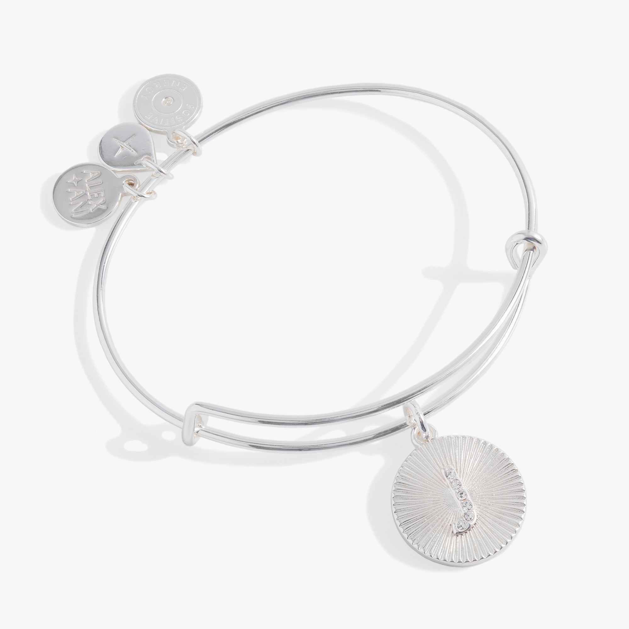 Initial J Pave Starburst Texture Bangle Bracelet - Elegant Cubic Zirconia Jewelry for Women - Perfect for Parties, Weddings & Everyday Wear