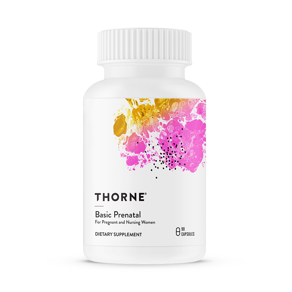 Thorne Basic Prenatal Multivitamin for Women - Essential Pregnancy Vitamins with Folate & Iron - Supports Healthy Fetal Development & Maternal Wellness - Perfect for Preconception, Pregnancy & Postpartum Care