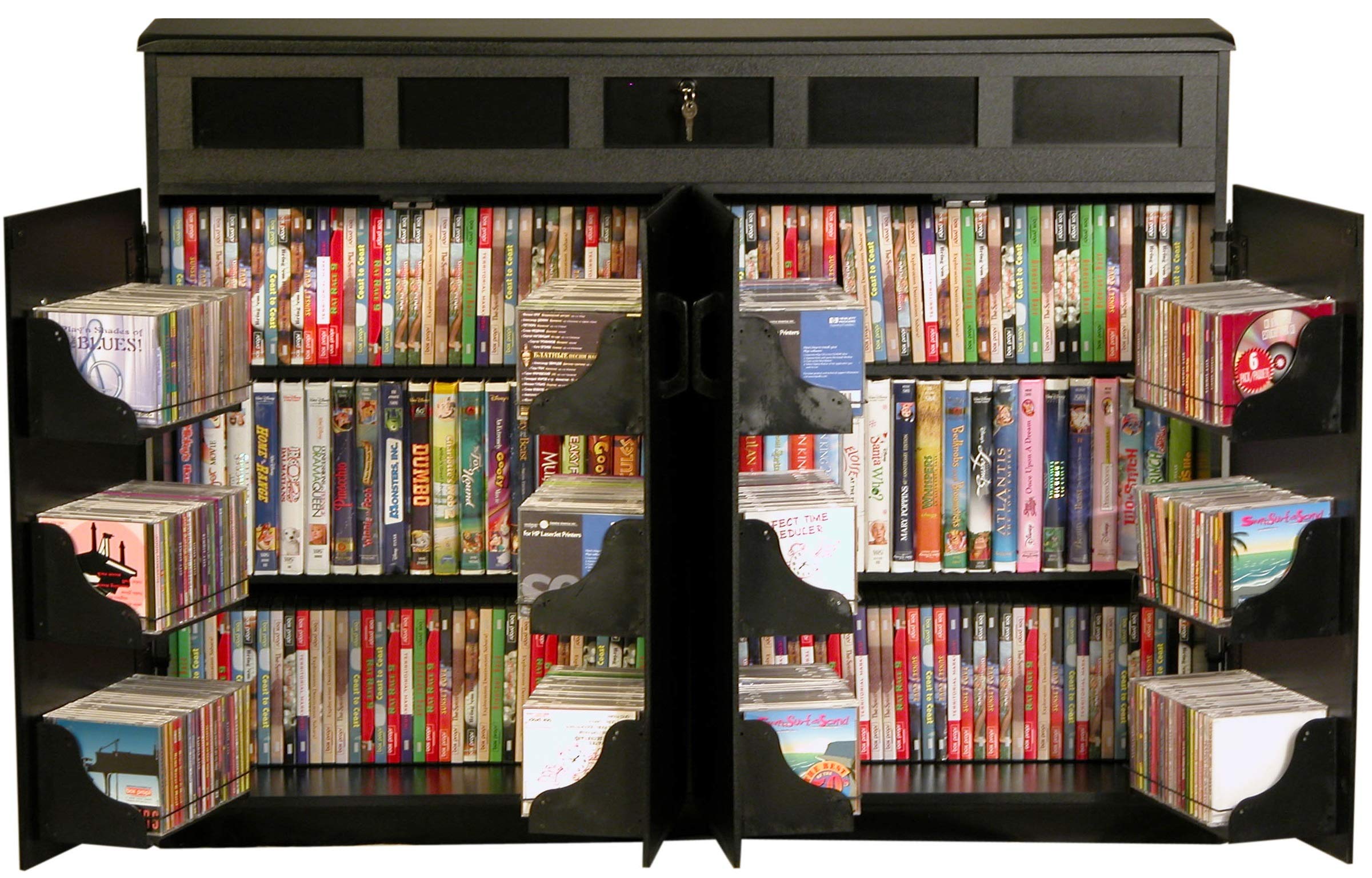 Venture Horizon Top Load Media Cabinet - Black | Modern TV Stand with Storage for Living Room, Bedroom & Home Theater