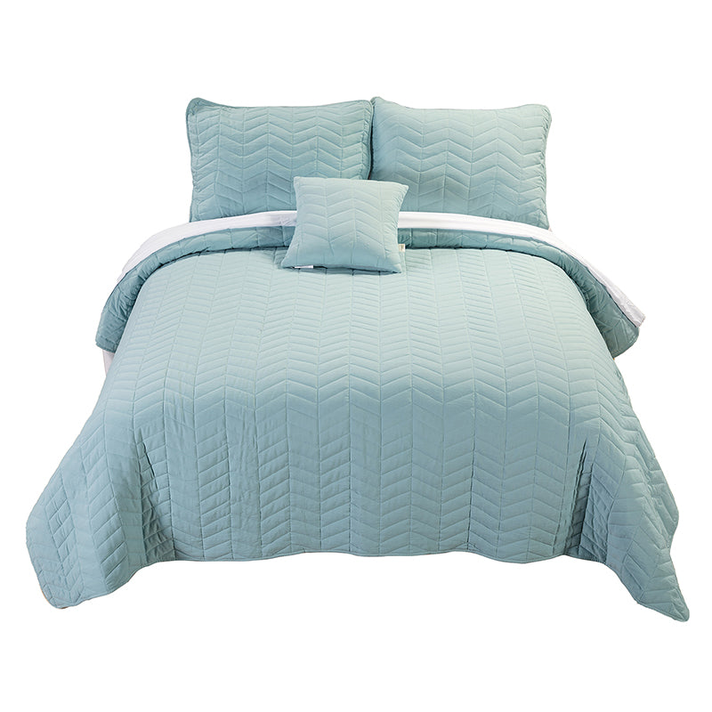 Premium Camilo Microfiber 4-Piece Quilt Set - Soft & Breathable Bedding for All Seasons | Perfect for Master Bedroom, Guest Room & Dorm Decor