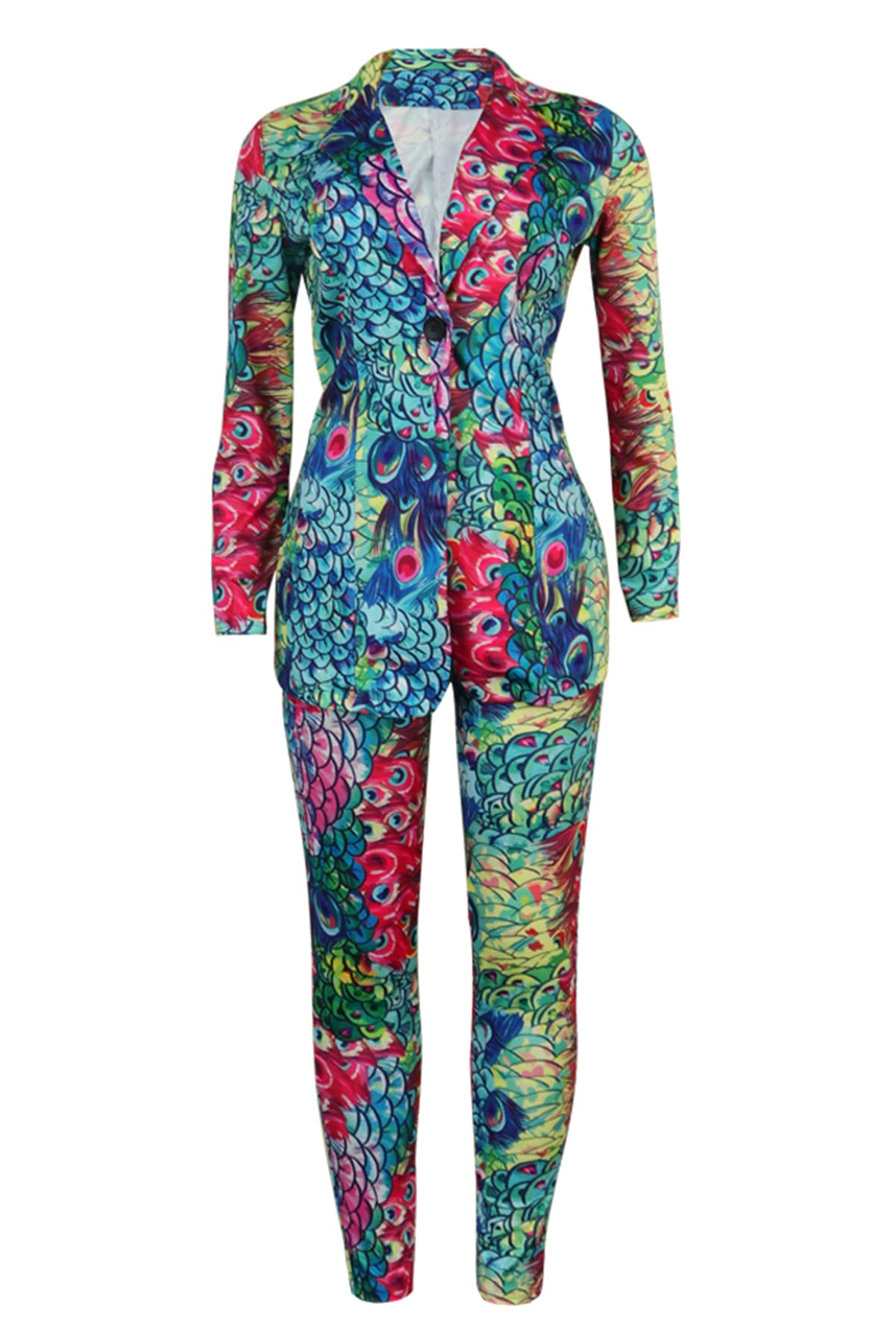 Women's Sexy 2-Piece Outfit Set - Open Front Blazer Jacket with Thigh-High Stockings & Leggings Pants | Perfect for Date Night, Club Wear & Office Fashion