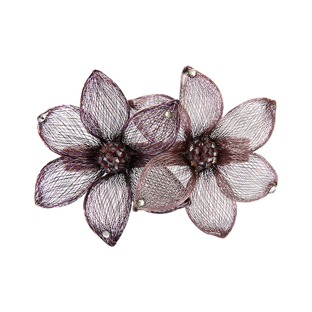 XDCHLK Rhinestone Flower Hair Clip - Elegant Spring Hairpin for Women, Top Clip Back Head Coil Hair Accessories for Weddings, Parties & Daily Styling