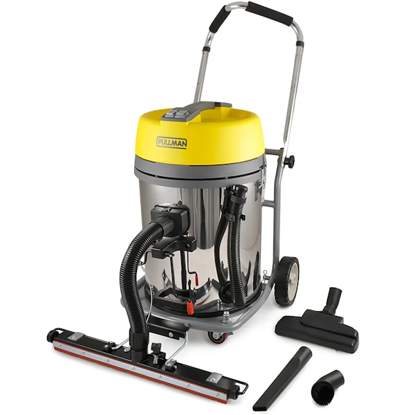 Pullman 60L Wet and Dry Commercial Vacuum Cleaner - Heavy Duty Cleaning for Floors, Carpets, and Spills in Warehouses, Offices, and Industrial Spaces