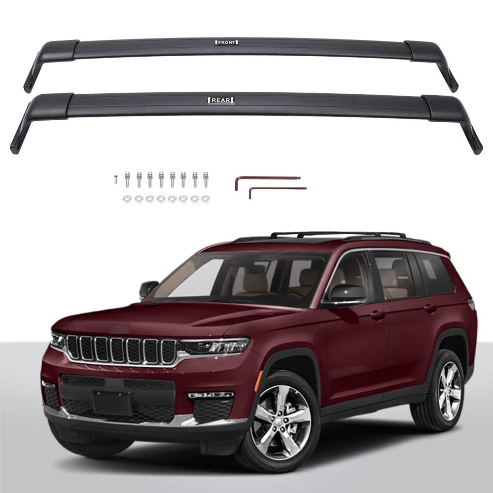 Jeep Grand Cherokee L (2021-2025) & Grand Cherokee (2022-2025) Roof Rack Cross Bars - Heavy Duty Cargo Carrier Accessories for Outdoor Adventures, Camping & Road Trips
