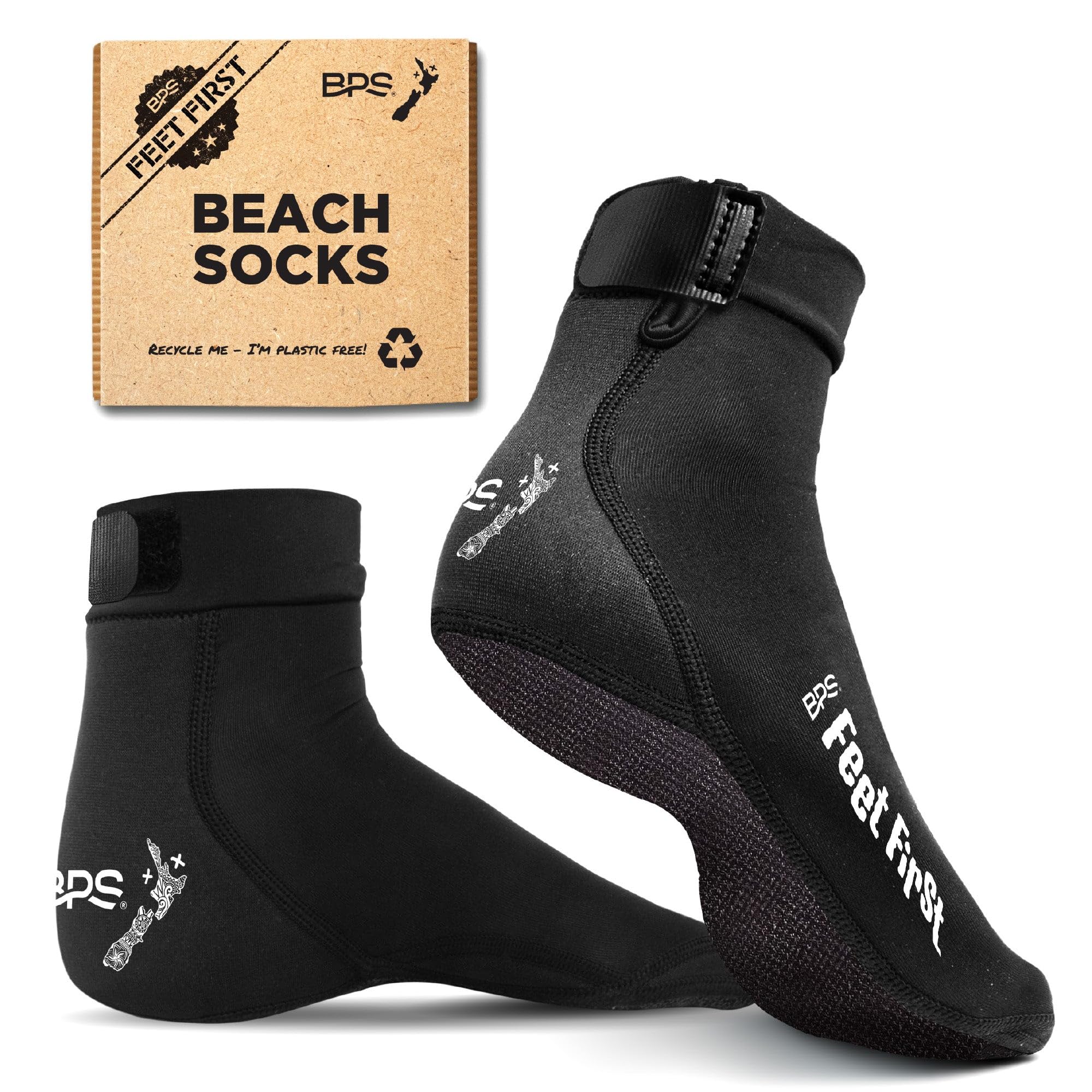 BPS New Zealand 'Feet First' Beach Volleyball Soccer Sand Socks - Flexible Kevlar Sole Water Shoes for Men & Women - Perfect for Beach Sports, Water Activities and Outdoor Adventures