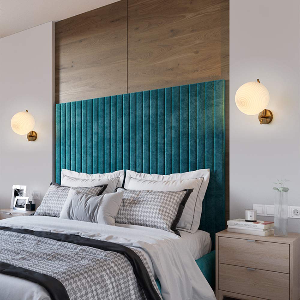 Modern Nordic E27 Glass Wall Sconce - Industrial Loft Style Iron Wall Light Fixture for Indoor Decor - Perfect for Bedroom, Living Room, Dining Room & Hallway Lighting
