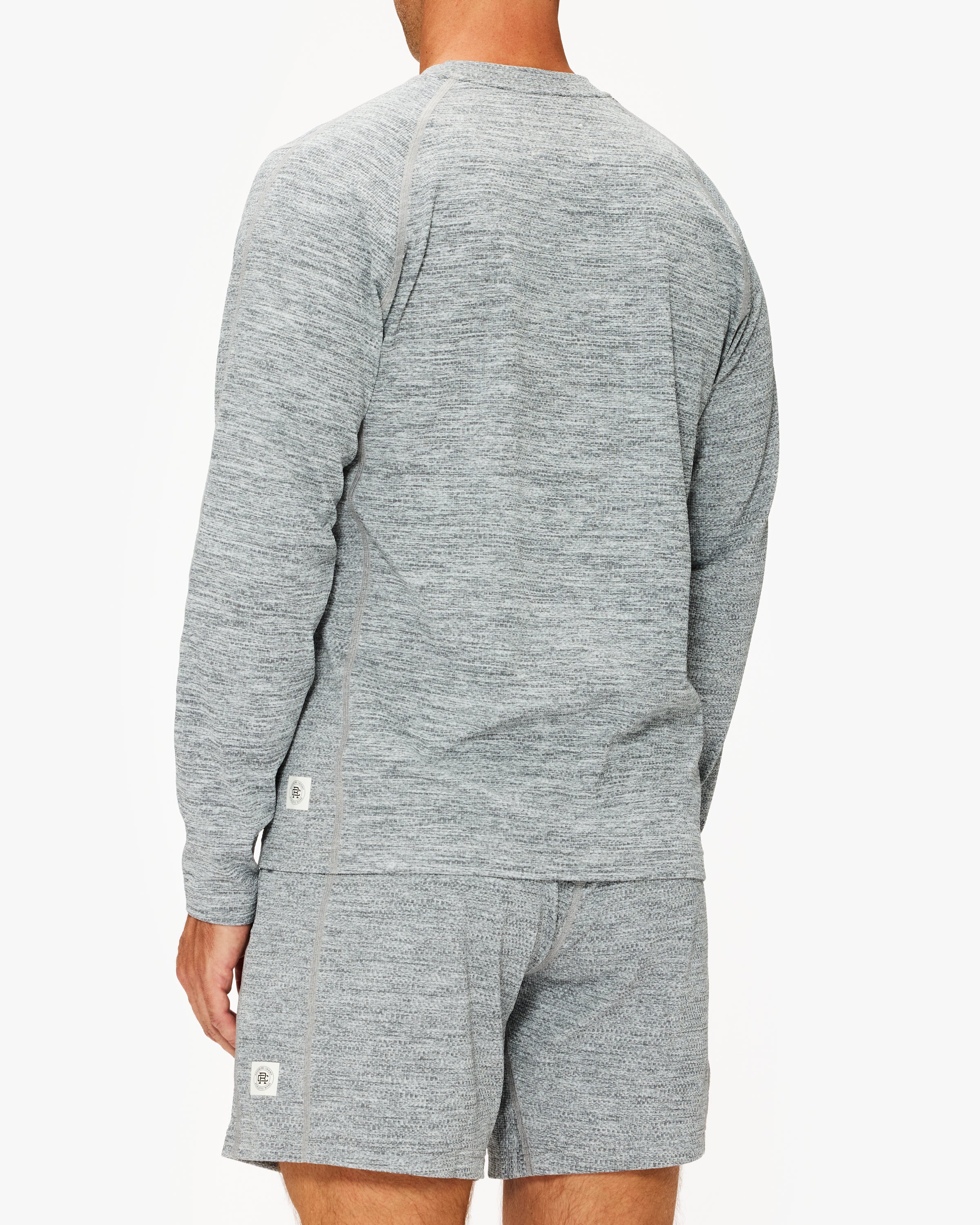 Reigning Champ Solotex Mesh Tiebreak Long Sleeve Shirt - Men's Athletic Performance Top for Tennis & Training - Breathable & Durable Workout Apparel