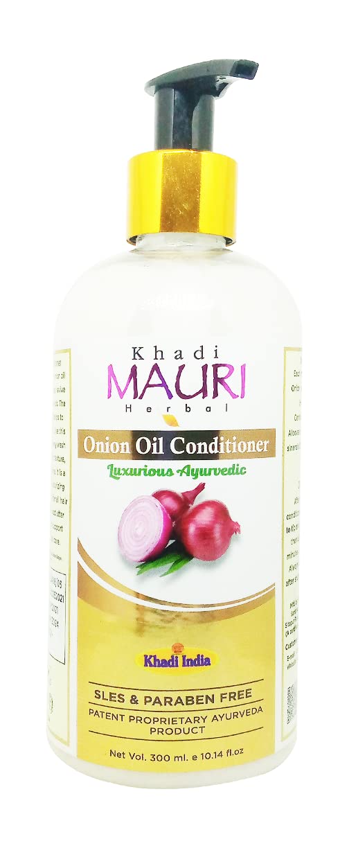 Khadi Mauri Onion Oil Hair Conditioner - 210ml for Hair Growth & Repair | Reduces Hair Fall & Adds Shine | Perfect for Dry, Damaged & Frizzy Hair Care Routine