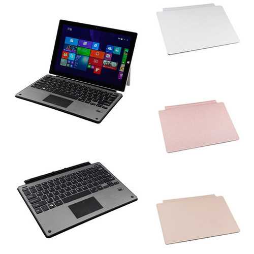 Premium Aluminum Bluetooth Keyboard with Leather Case for Microsoft Surface Pro 3/4 - Slim Wireless Keyboard for Office Work, Travel & Home Use