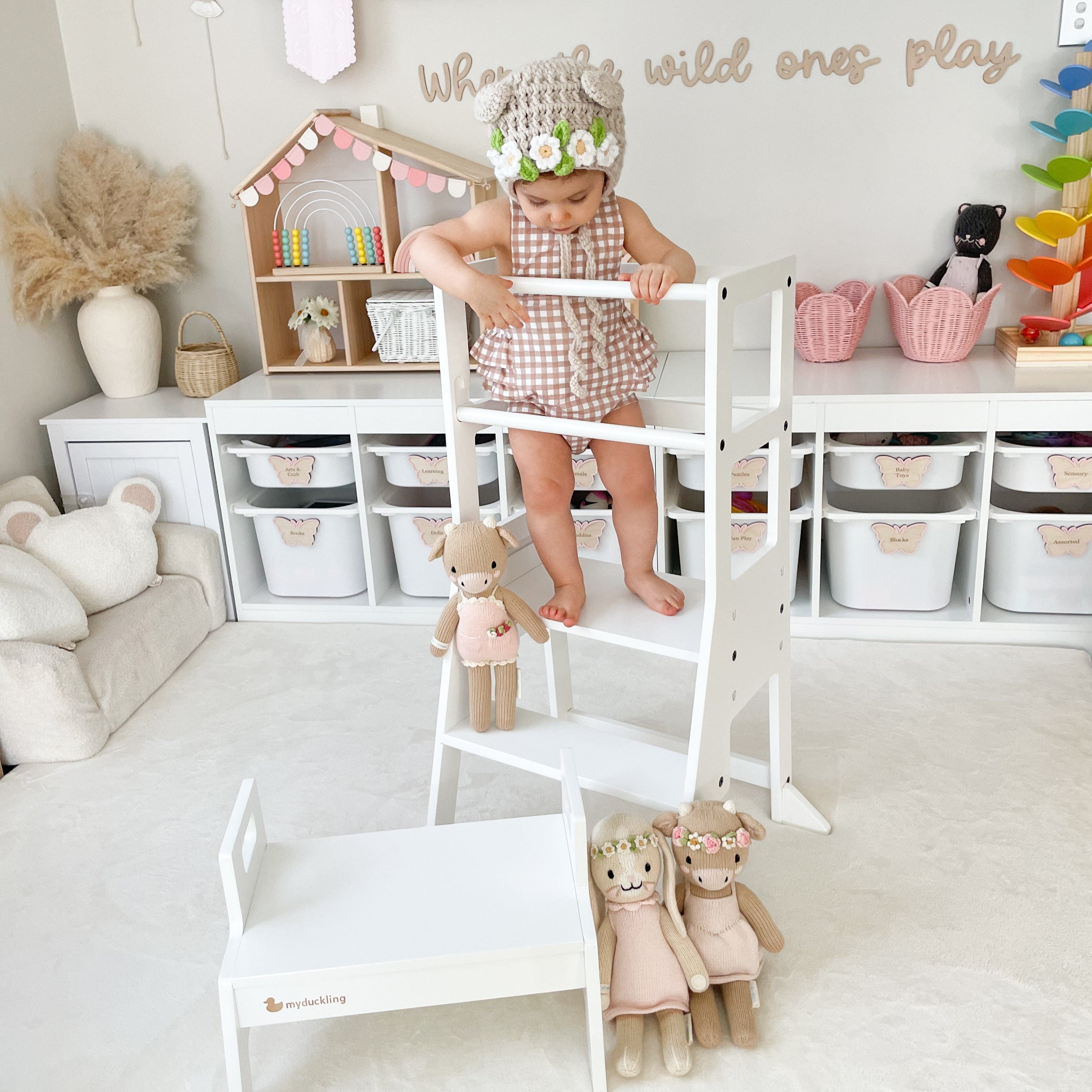 JALA Deluxe Adjustable Wooden Learning Tower for Toddlers - Safe Kitchen Step Stool Helper for Kids Cooking & Baking - Perfect Montessori Educational Tool for Home & Preschool Use