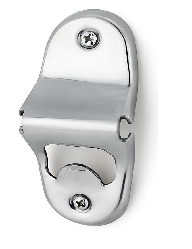 Dynore Heavy Duty Stainless Steel Wall Mounted Bottle Opener - Rustproof Commercial Grade Bar Tool for Home, Kitchen, Pub & Outdoor Use (BBQ, Camping, Tailgating)