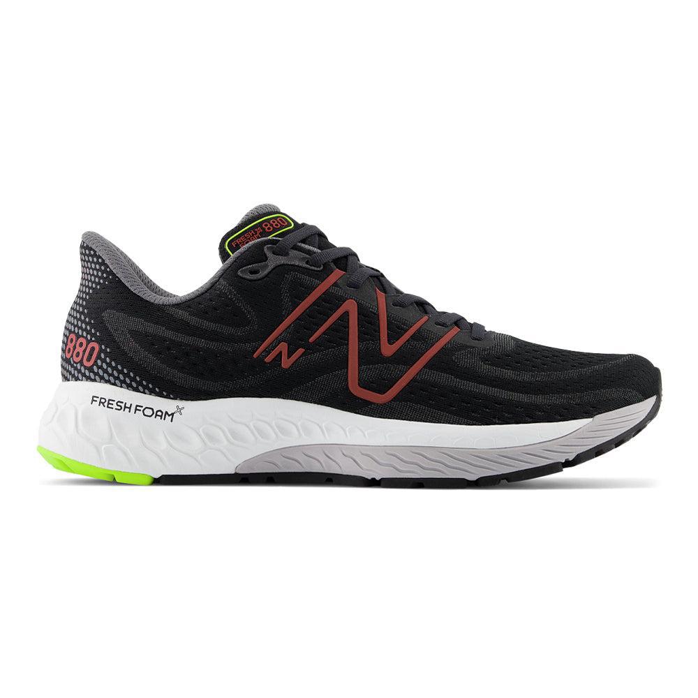 New Balance Fresh Foam X 880v13 Running Shoes for Men - Black/Brick Red - Size 11 2E Wide - Cushioned Comfort for Long Distance Running & Daily Training