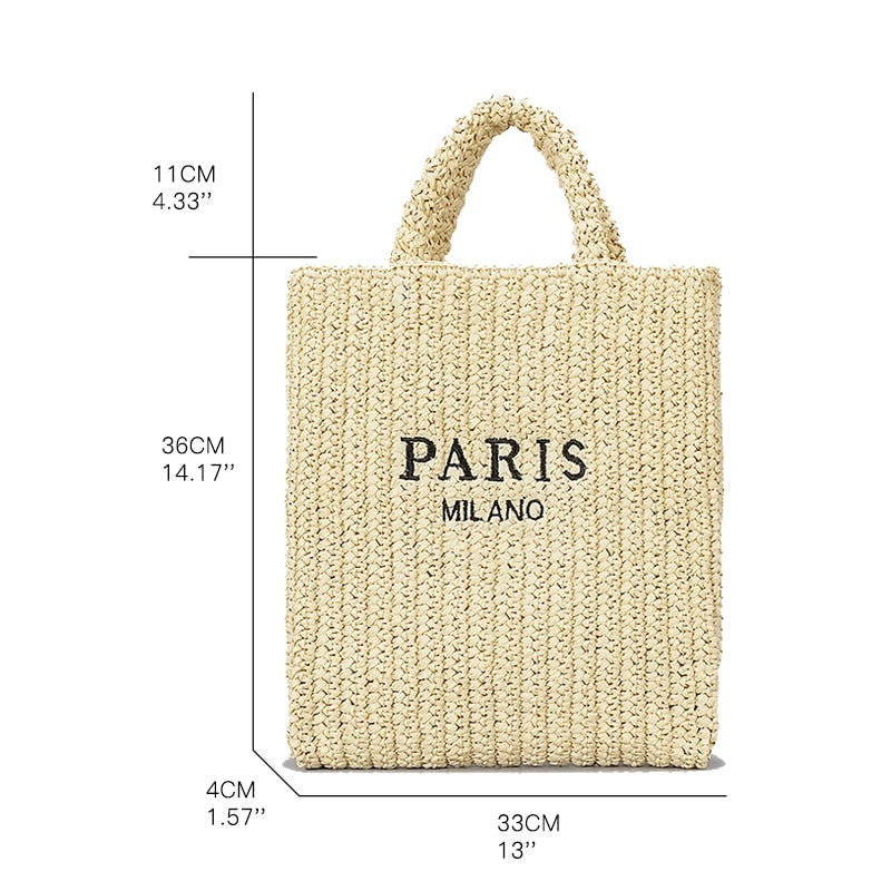 Stylish Women's Striped Straw Handbags - Trendy Summer Beach Tote for Vacation, Shopping & Outdoor Activities