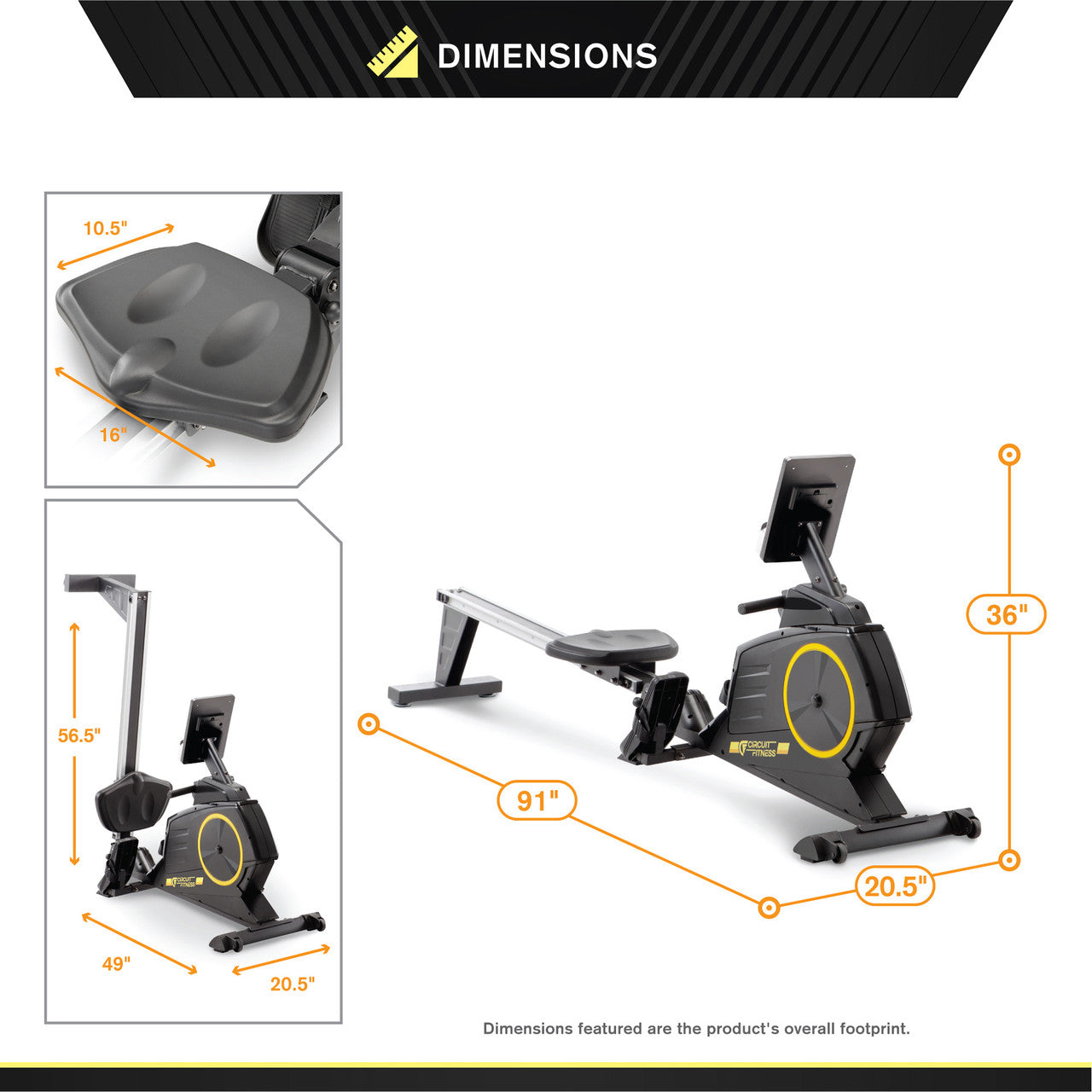 Foldable Magnetic Rowing Machine with Bluetooth - AMZ 986RW BT | Quiet Home Gym Equipment for Full Body Workout | Perfect for Small Spaces & Cardio Training