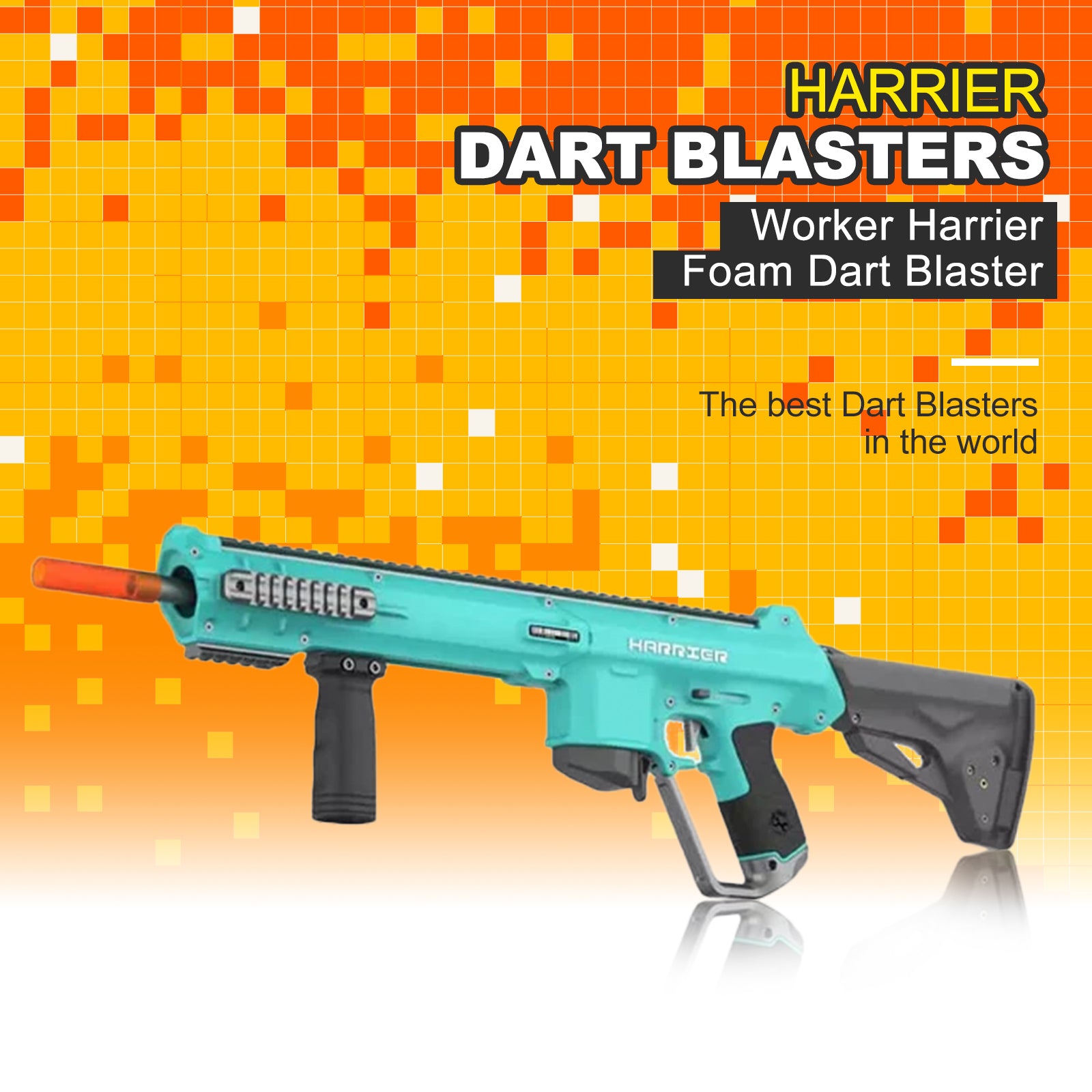 Worker Harrier Foam Dart Blaster Toy Gun - High Performance Foam Dart Blaster for Outdoor Games, Nerf Battles & Team Competitions