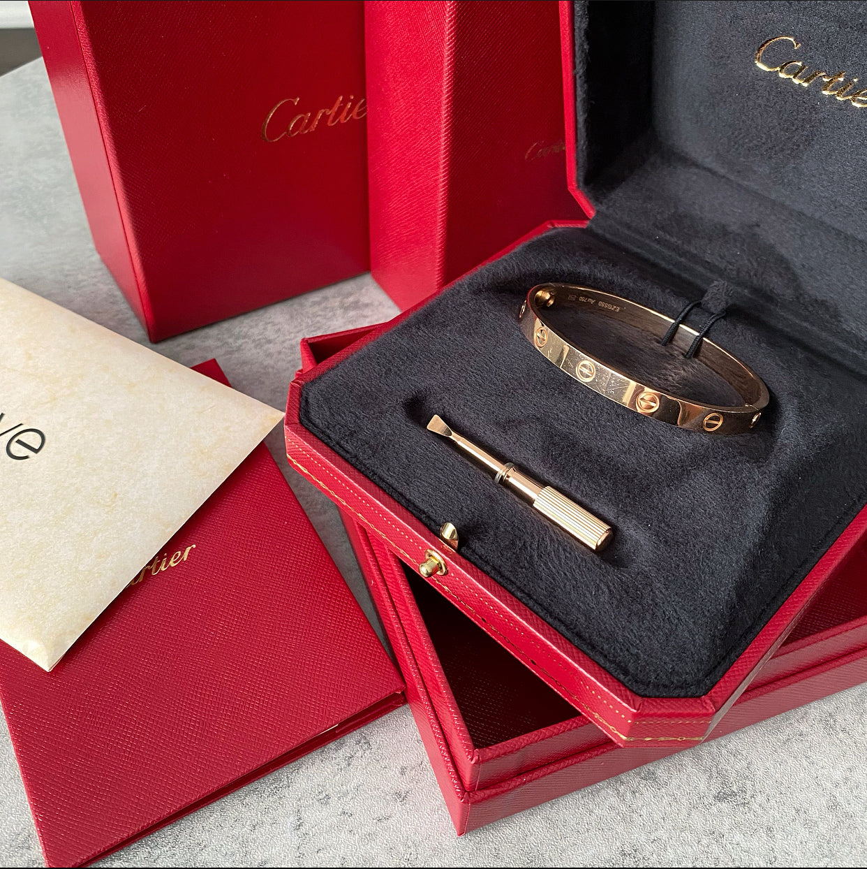 Cartier 18k Rose Gold Love Bracelet - Size 17 - Luxury Jewelry for Women, Anniversary & Valentine's Day Gift