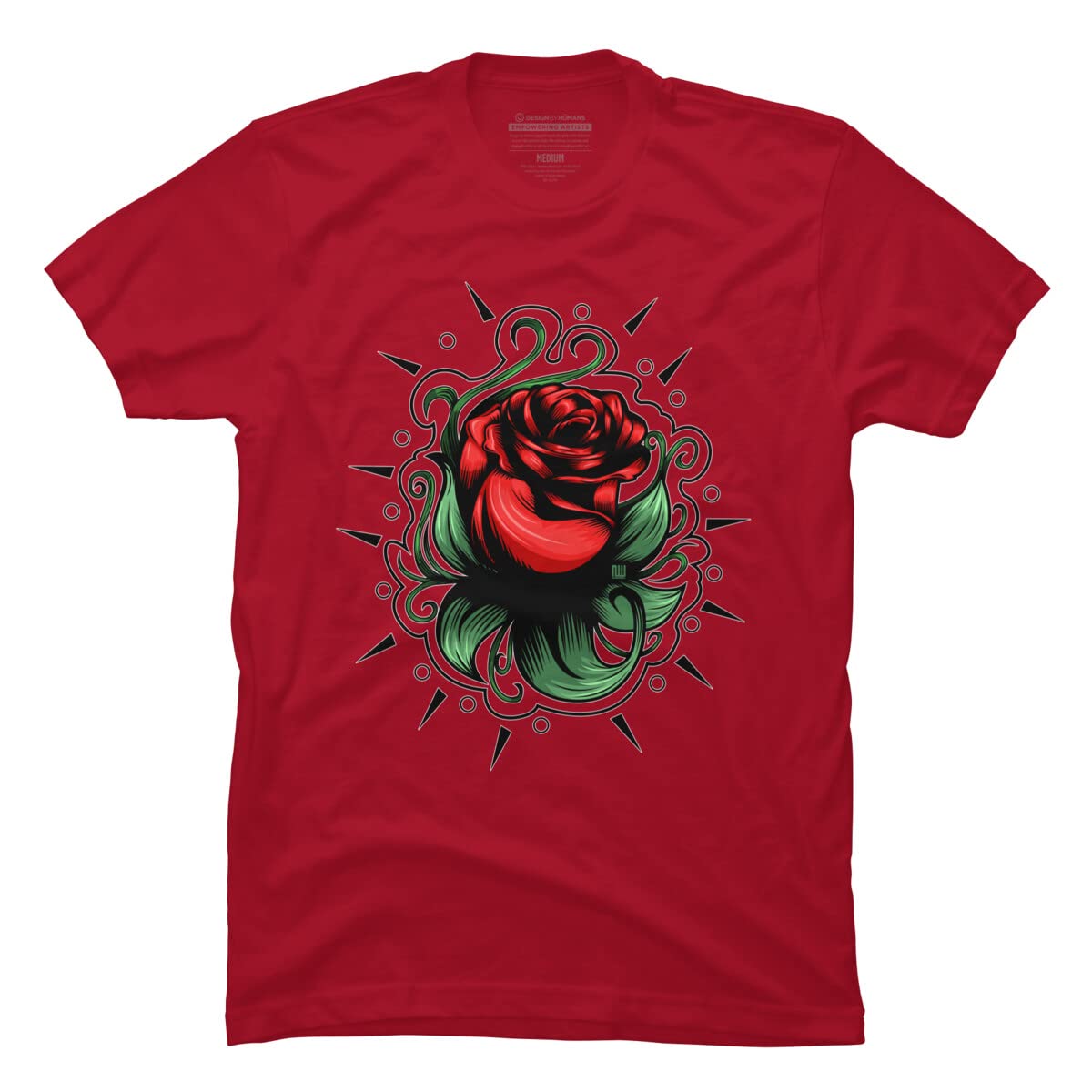 Design By Humans Men's Amazing Rose by Adamzworld Graphic T-Shirt - Soft Cotton Tee for Casual Wear & Street Style