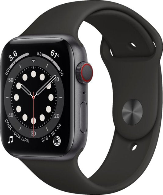 Apple Watch Series 6 (GPS + Cellular) 44mm Space Gray Aluminum Smartwatch - Fitness Tracker, Heart Rate Monitor & Water Resistant for Running, Swimming & Daily Use