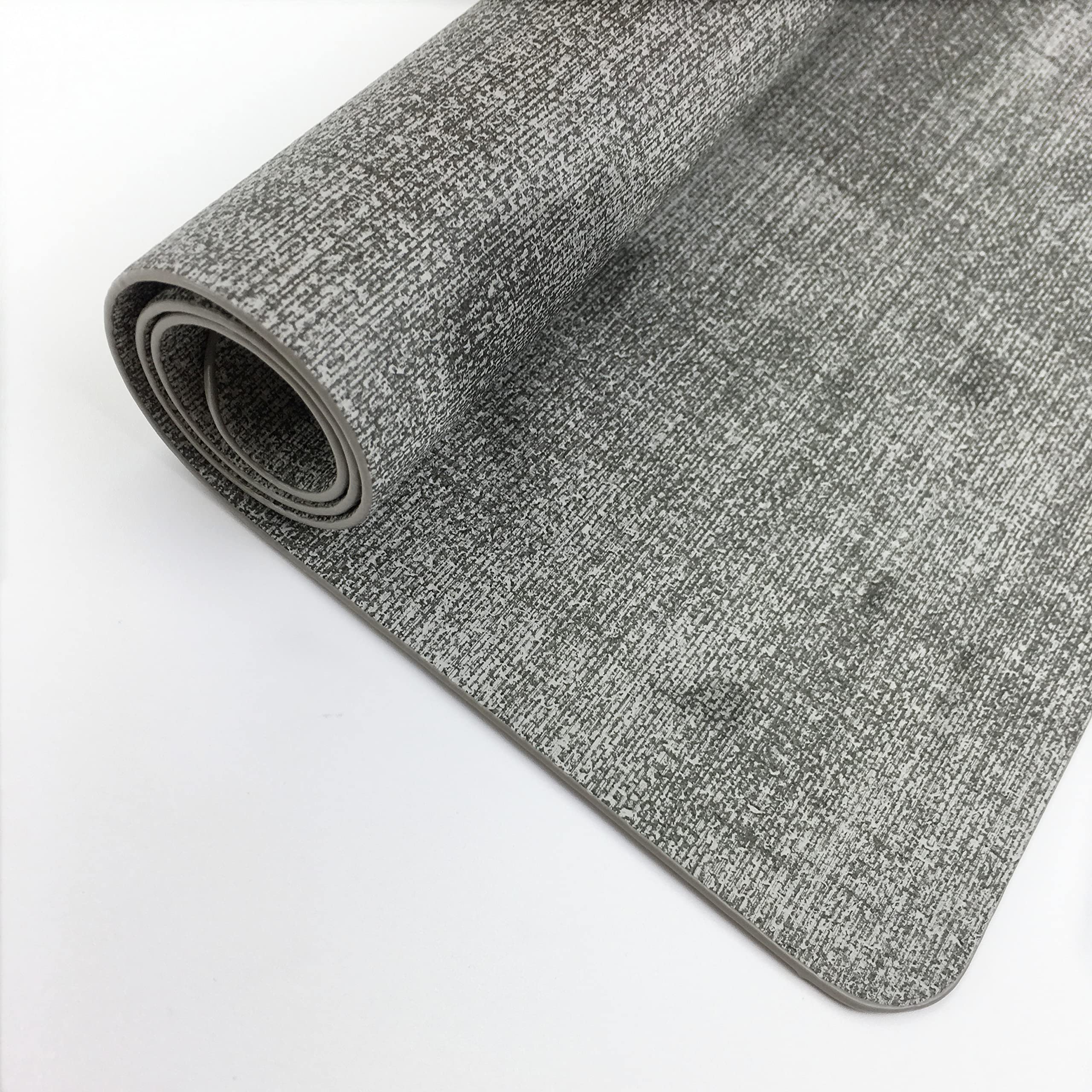 WAZAIGUR Waterproof Heat-Resistant Thick Faux Leather Placemats - Set of 4 Washable Light Gray Table Mats for Dining, Kitchen & Office Use