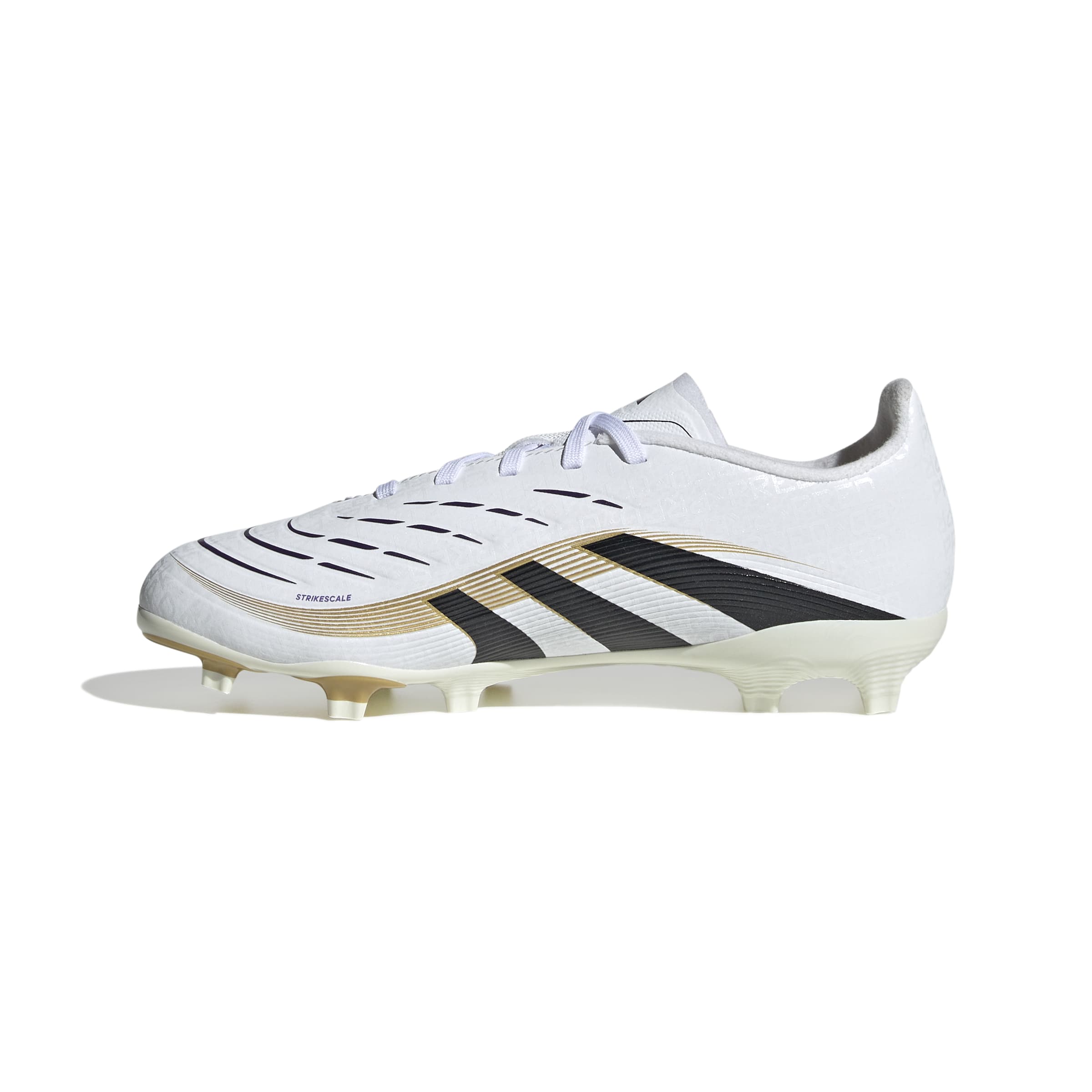 Adidas Predator League FG/MG Junior Football Boots for Kids - White/Core Black/Gold Metallic - Firm Ground & Multi-Ground Soccer Cleats for Youth Players - Perfect for Training and Matches
