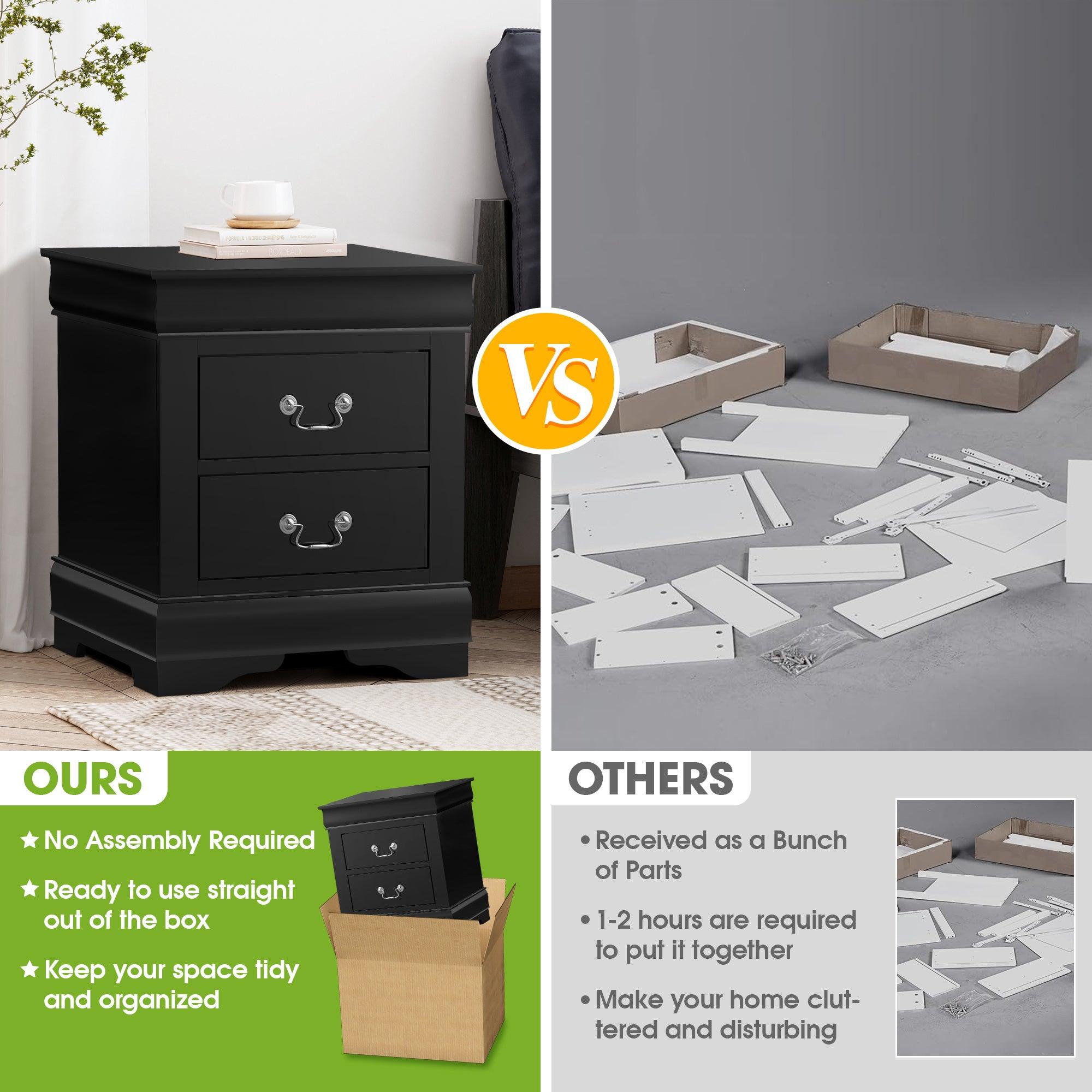 Louis Philippe Night Stand by Furniture of America - Elegant Bedside Table for Bedroom Decor, Storage & Organization