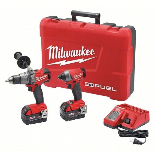 Milwaukee 2897-22 M18 Fuel 2-Tool Combo Kit with Drill & Impact Driver - 18V Cordless Power Tools Set (Red) - Perfect for Construction, Woodworking & DIY Home Projects