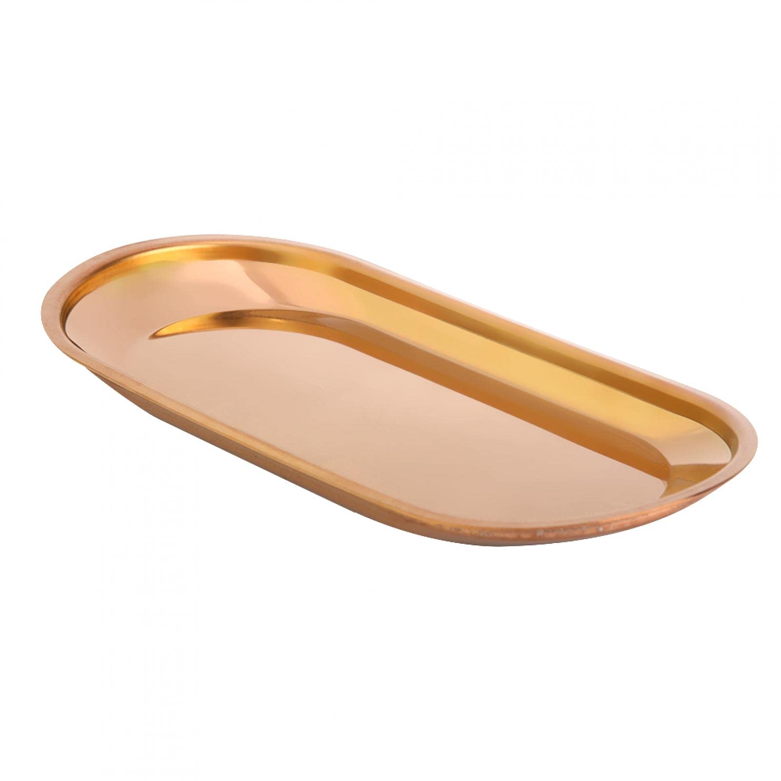 Phisscii Nordic Oval Storage Tray - Copper Bathroom Organizer for Towels, Jewelry & Cosmetics | Perfect for Vanity, Dresser & Nightstand Organization