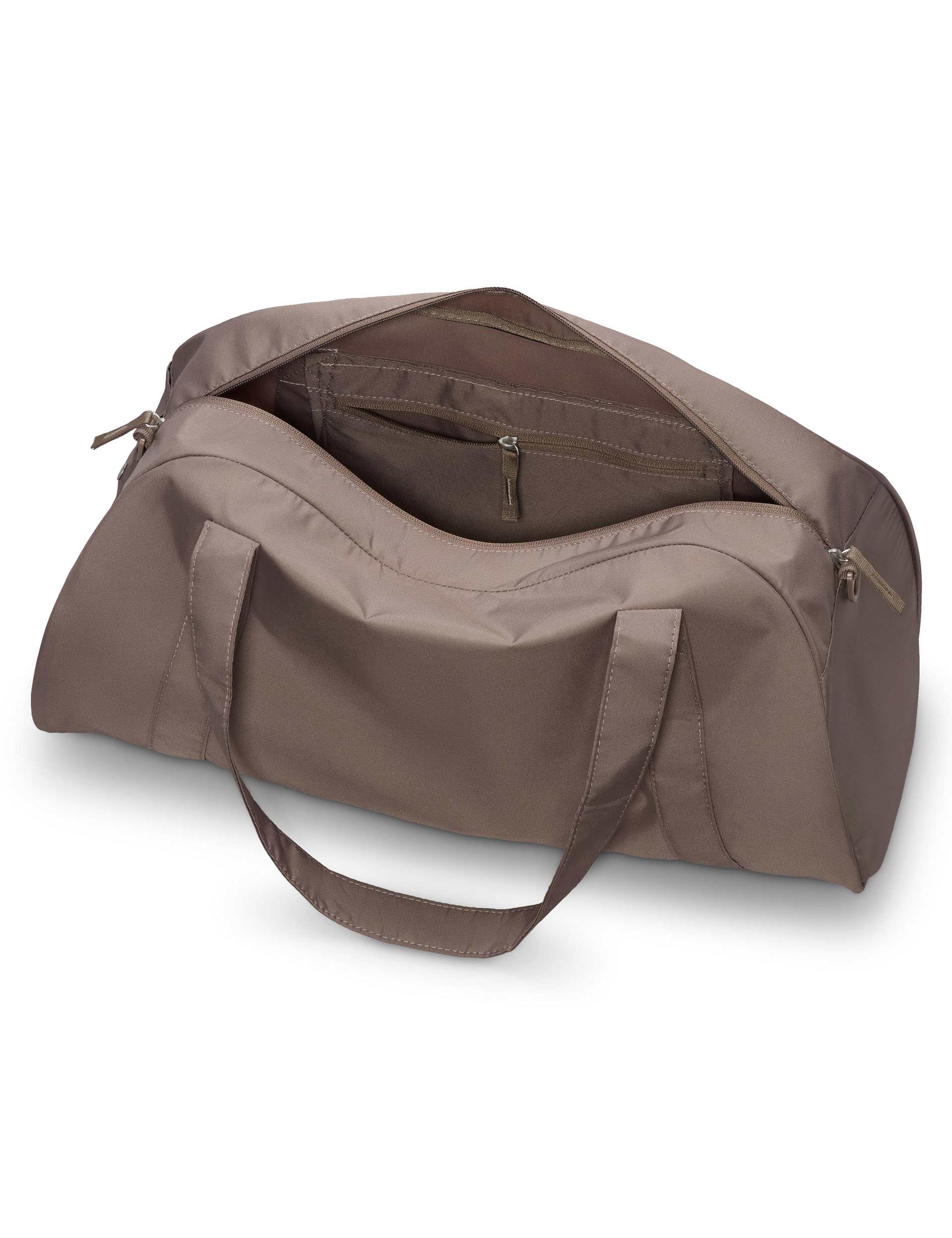 Premium Gym Club Duffel Bag - Mink Brown & White - Large Sports Tote for Workout, Travel & Weekend Getaways