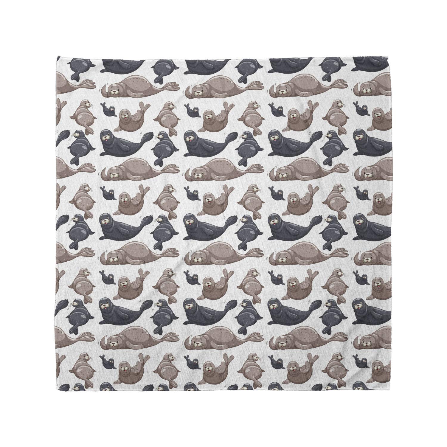 Ambesonne Exotic Bandana - Wild Tropical Sea Lion Print Unisex Head & Neck Scarf for Men & Women - Perfect for Beach, Music Festivals & Outdoor Adventures