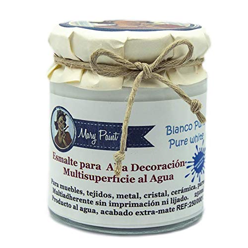 Matte Water-Based Multi-Surface Chalk Paint 250ml (Pure White) - Perfect for Furniture, Walls & DIY Home Decor Projects