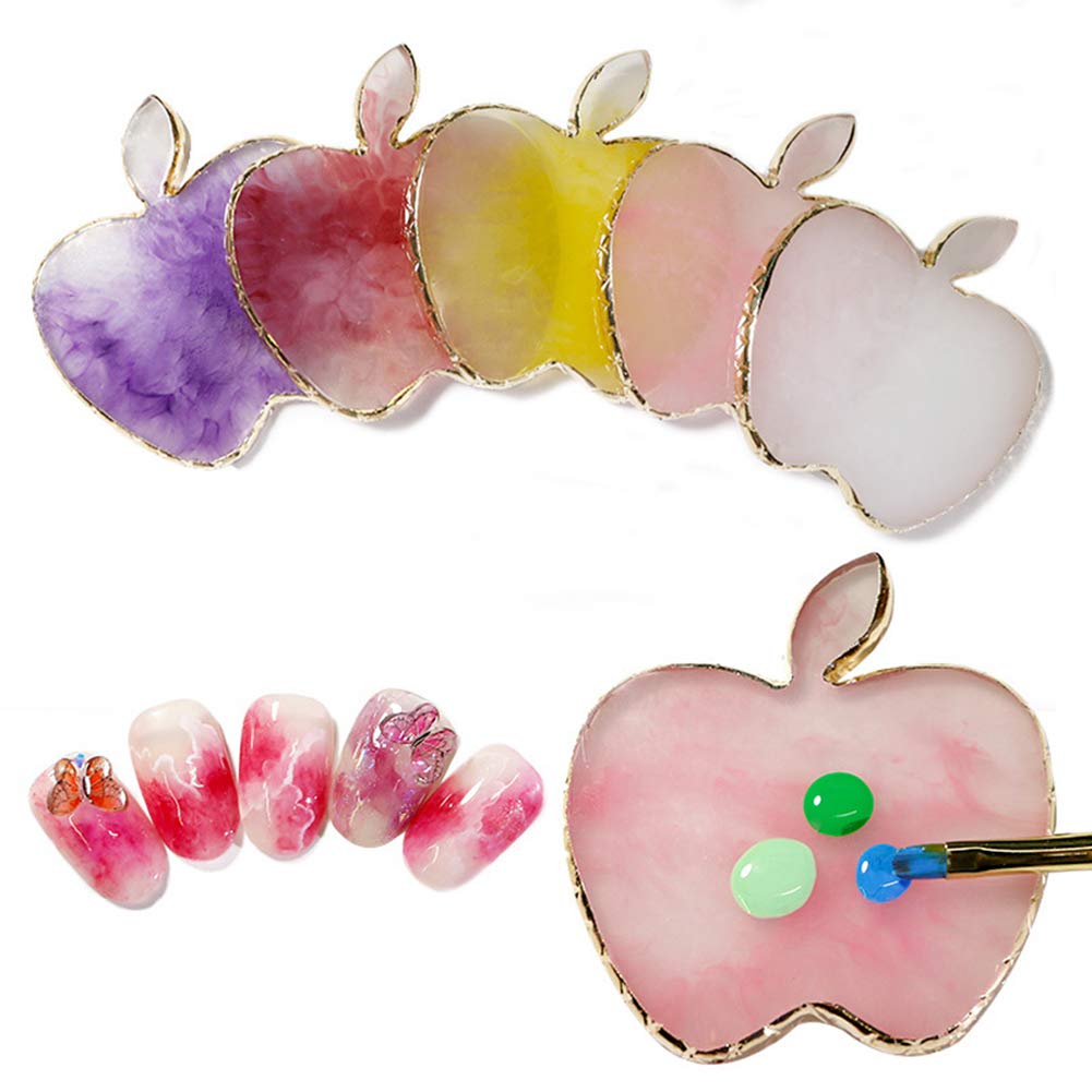 AKOAK 1 Pack Natural Resin Agate Nail Art Gel Polish Palette - DIY Manicure Kit for Nail Salon & Home Use (Apple Pink) - Perfect for Professional Nail Artists & Beginners