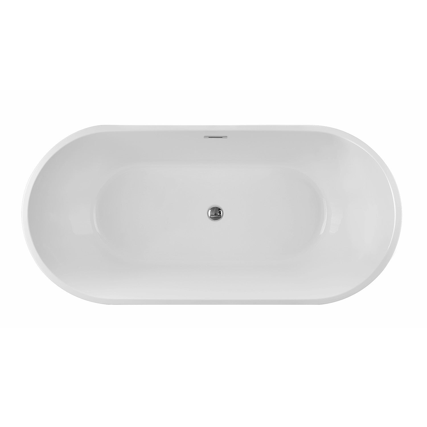 Aqua Eden 59-Inch Freestanding Acrylic Oval Bathtub - Double Ended Soaking Tub with Drain, Glossy White Finish | Perfect for Master Bathroom, Spa Retreat & Luxury Home Renovation