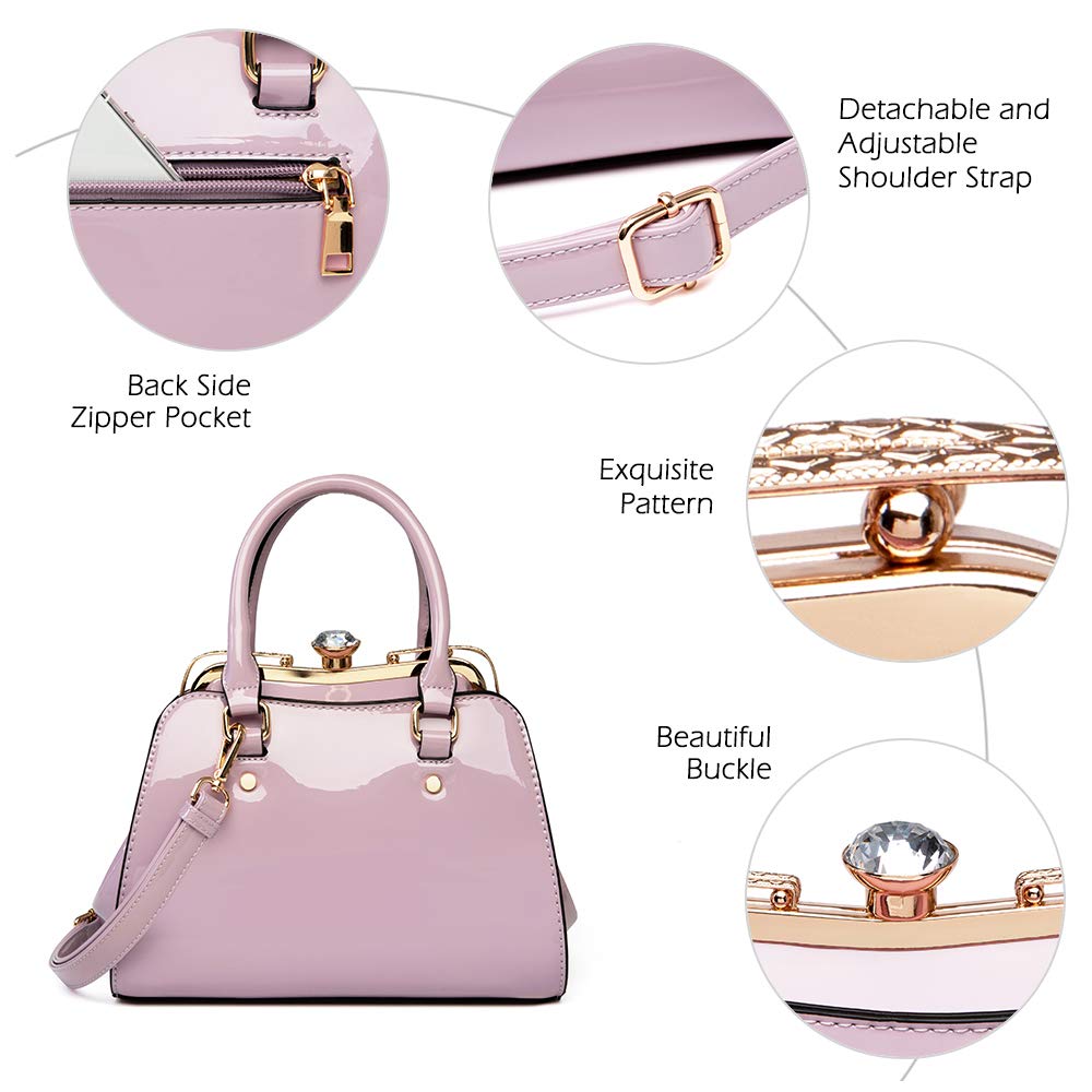 LJOSEIND Shiny Patent Leather Handbag for Women - Fashionable Shoulder Bag & Satchel Purse with Top Handle | Perfect for Work, Party & Daily Use