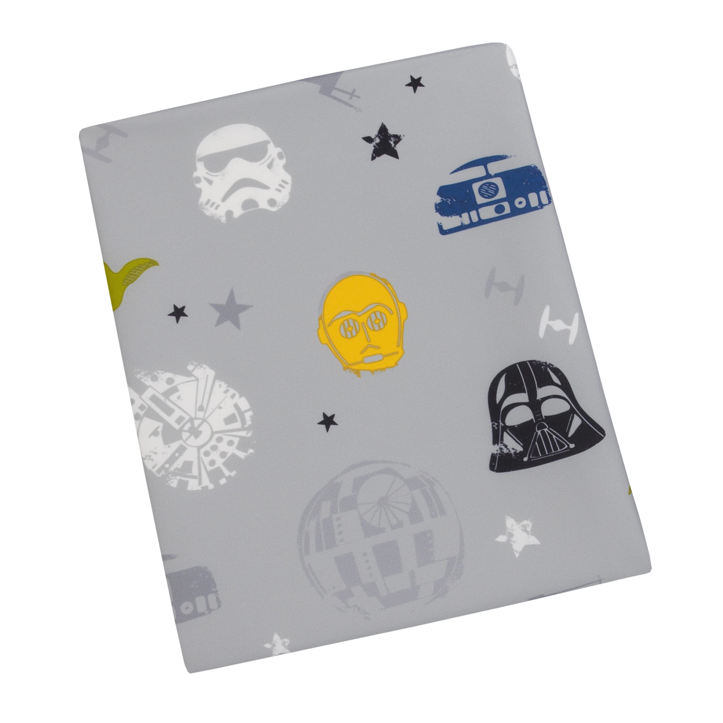 Disney Star Wars New Again 4-Piece Toddler Bedding Set - Soft Cotton Bed Sheets, Blanket & Pillowcase for Kids Room Decor & Nursery Theme - Perfect for Baby Boys & Girls Bedroom, Gift for Star Wars Fans