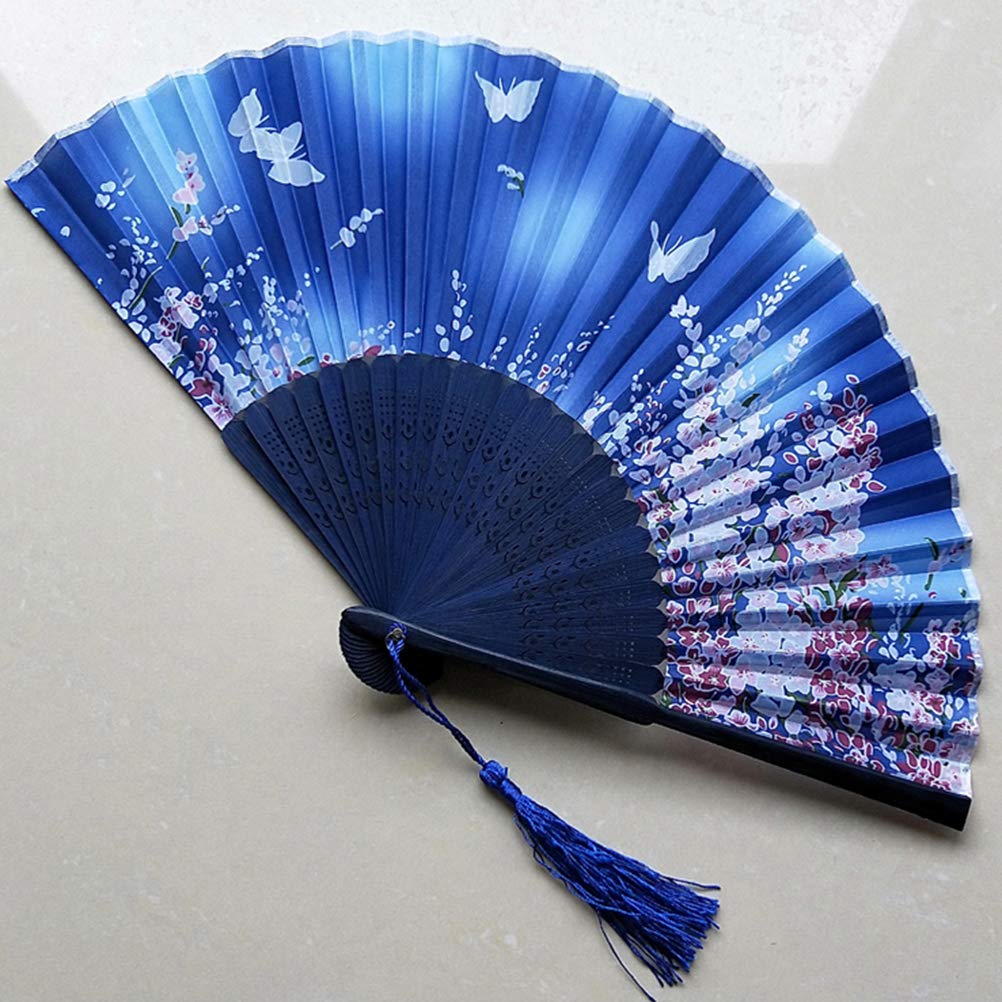 Toyvian 6 Inch Foldable Bamboo Hand Fan for Women - Traditional Chinese Style Handheld Dance Fan Accessory - Perfect for Dance Performances, Weddings, and Summer Cooling