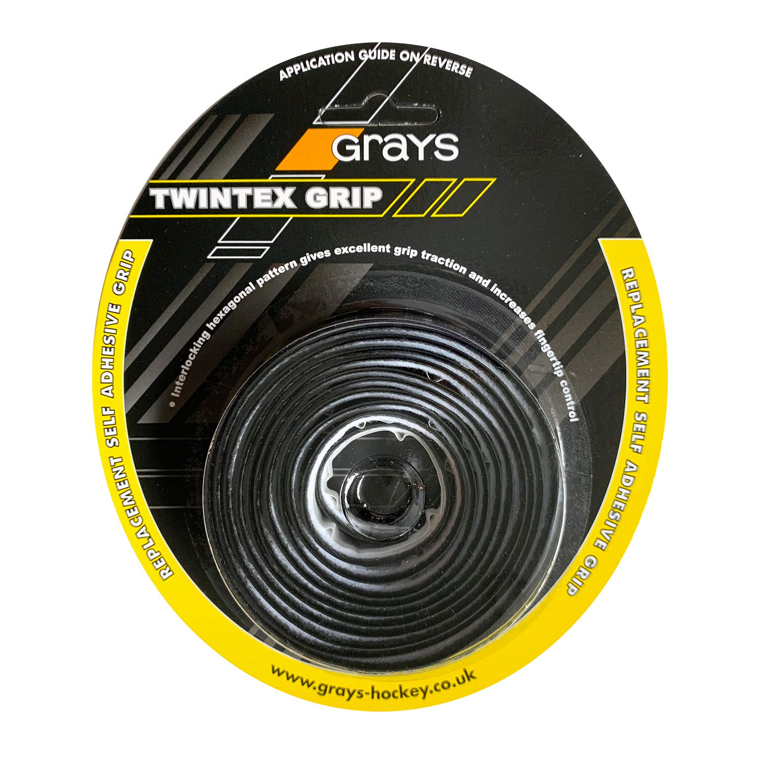 GRAYS Twintex Black Field Hockey Stick Grip Tape - Non-Slip, Durable Hockey Stick Handle Wrap for Enhanced Control - Perfect for Training, Matches & Outdoor Hockey Games