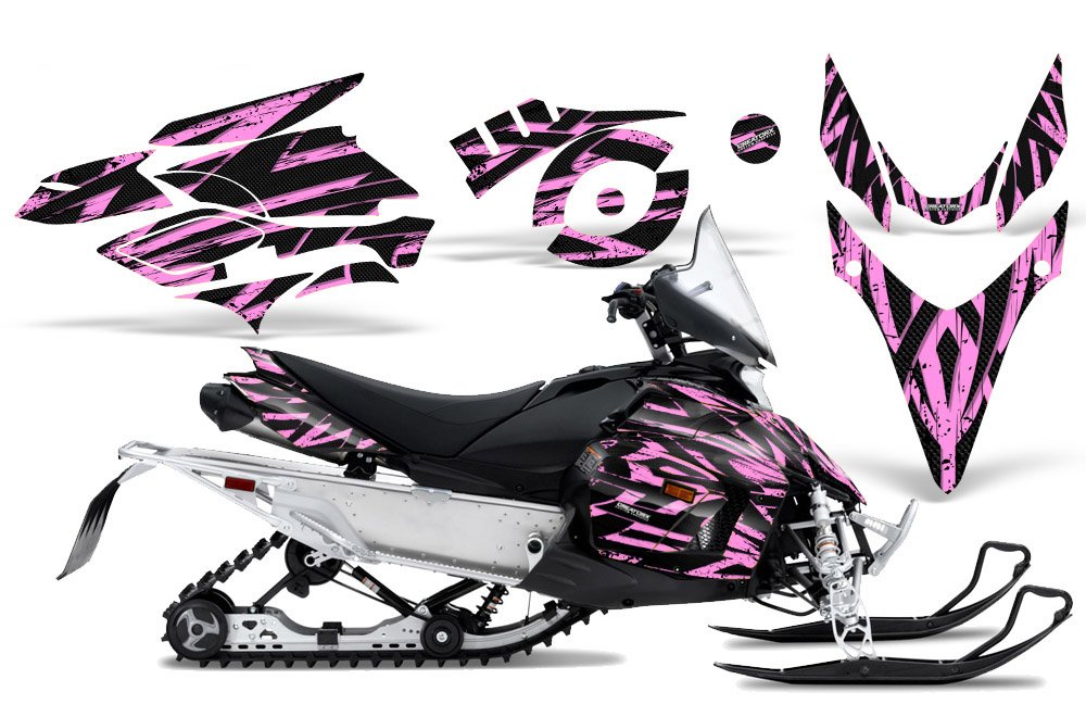 Yamaha Phazer RTX GT MTX Snowmobile Graphics Kit - Tribal Madness Pink Lite Decals & Stickers | High-Quality Vinyl Wrap for Custom Sled Design | Perfect for Winter Racing & Trail Riding
