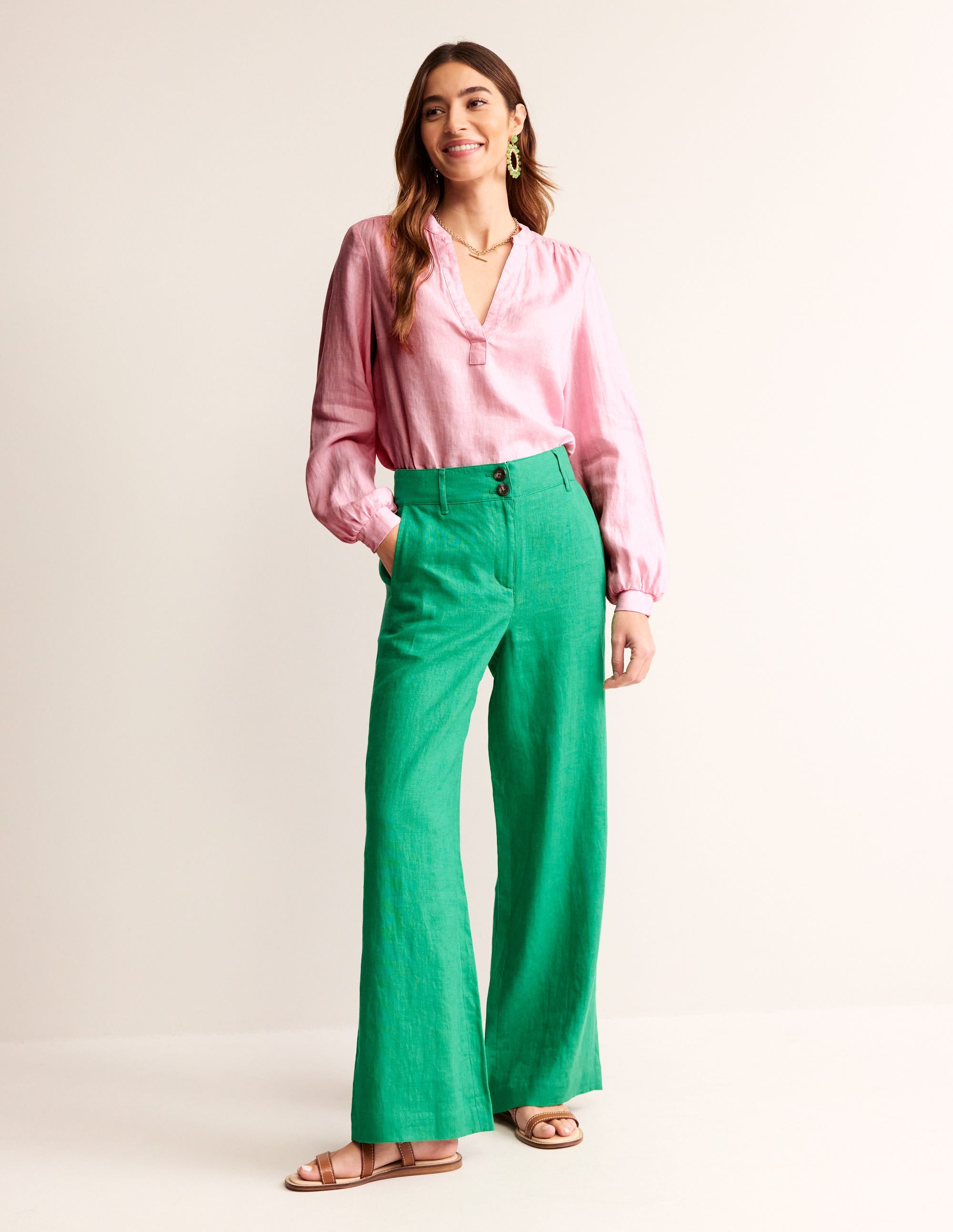 Alice Linen Top for Women - Breathable & Comfortable Orchid Pink Blouse - Perfect for Summer, Casual Outings & Beach Vacations