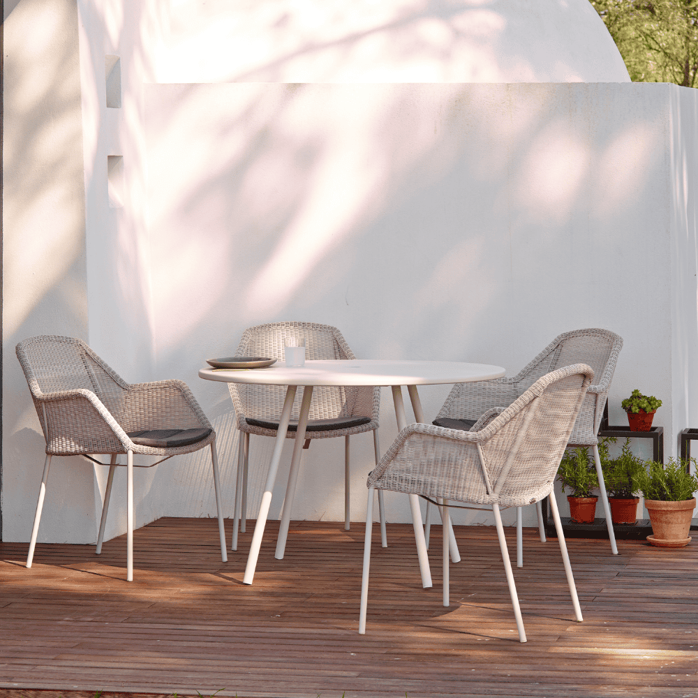 Breeze Stackable Outdoor Dining Armchair Set of 2 - Weather-Resistant Patio Chairs for Backyard, Poolside & Garden Relaxation