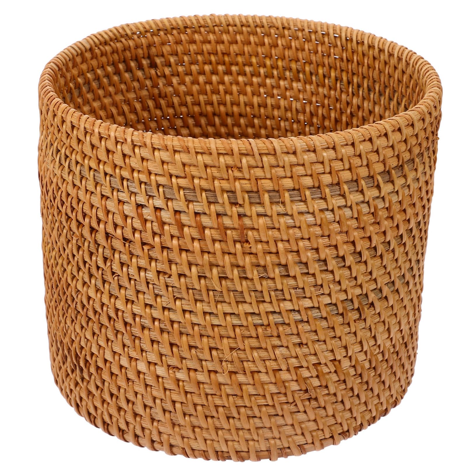Baluue Rattan Storage Basket - Round Woven Grocery Basket for Kitchen, Tabletop Decor, Bread & Candy Storage | Reusable Home Organizer for Autumn Tablescape, Baby Shower & Farmhouse Style