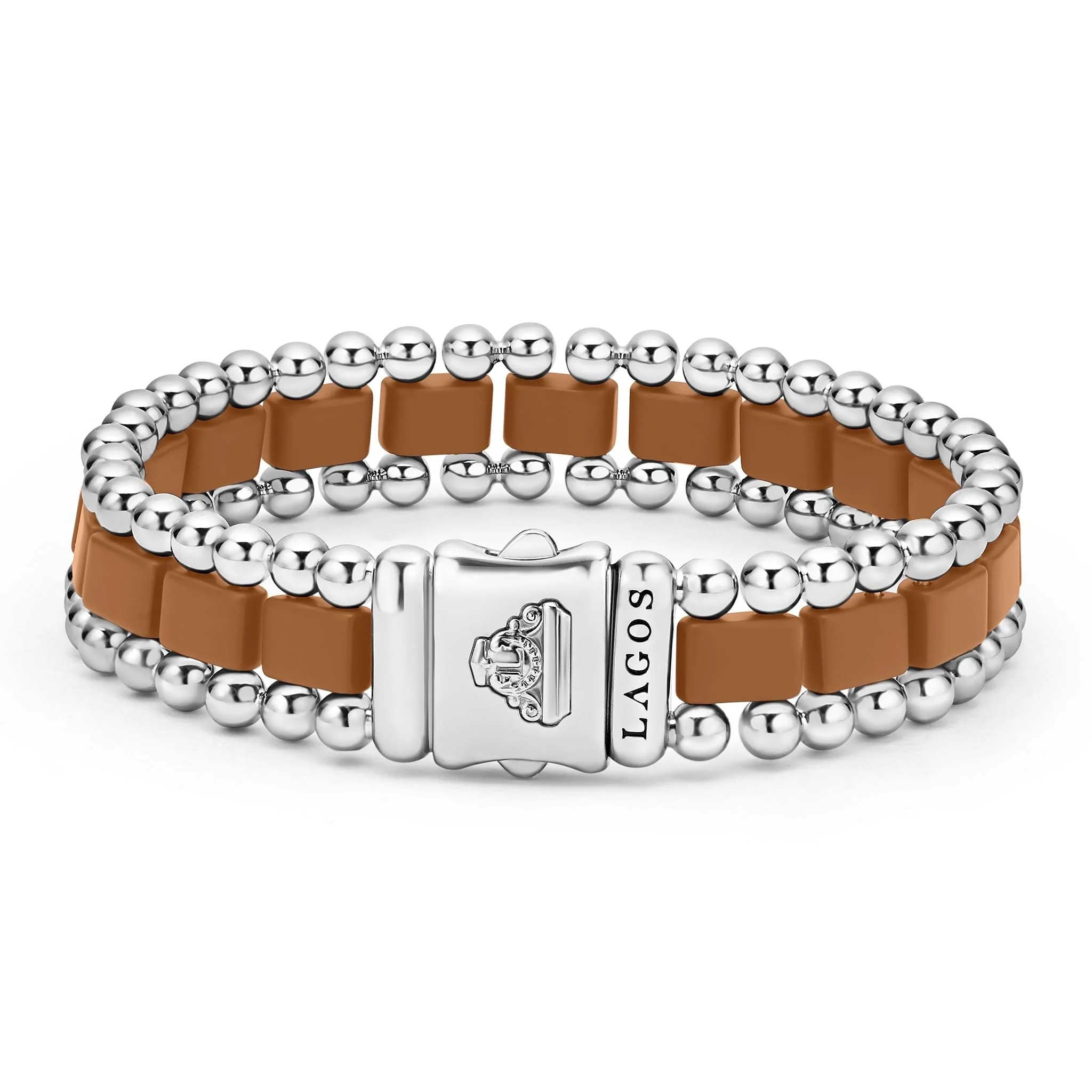 Matte Tan Ceramic Link Bracelet - 15mm Adjustable Wristband for Women | Elegant Jewelry Gift for Birthday, Anniversary & Everyday Wear